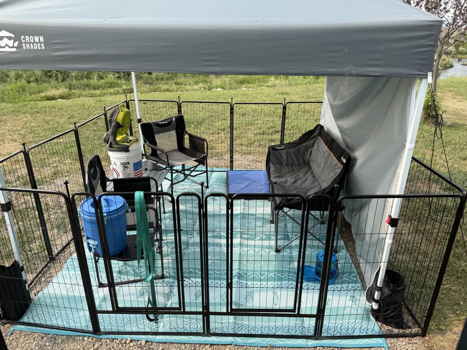 CROWN SHADES 10X10 Commercial Pop Up Canopy Tent with Sidewalls, Gray customer photo 2