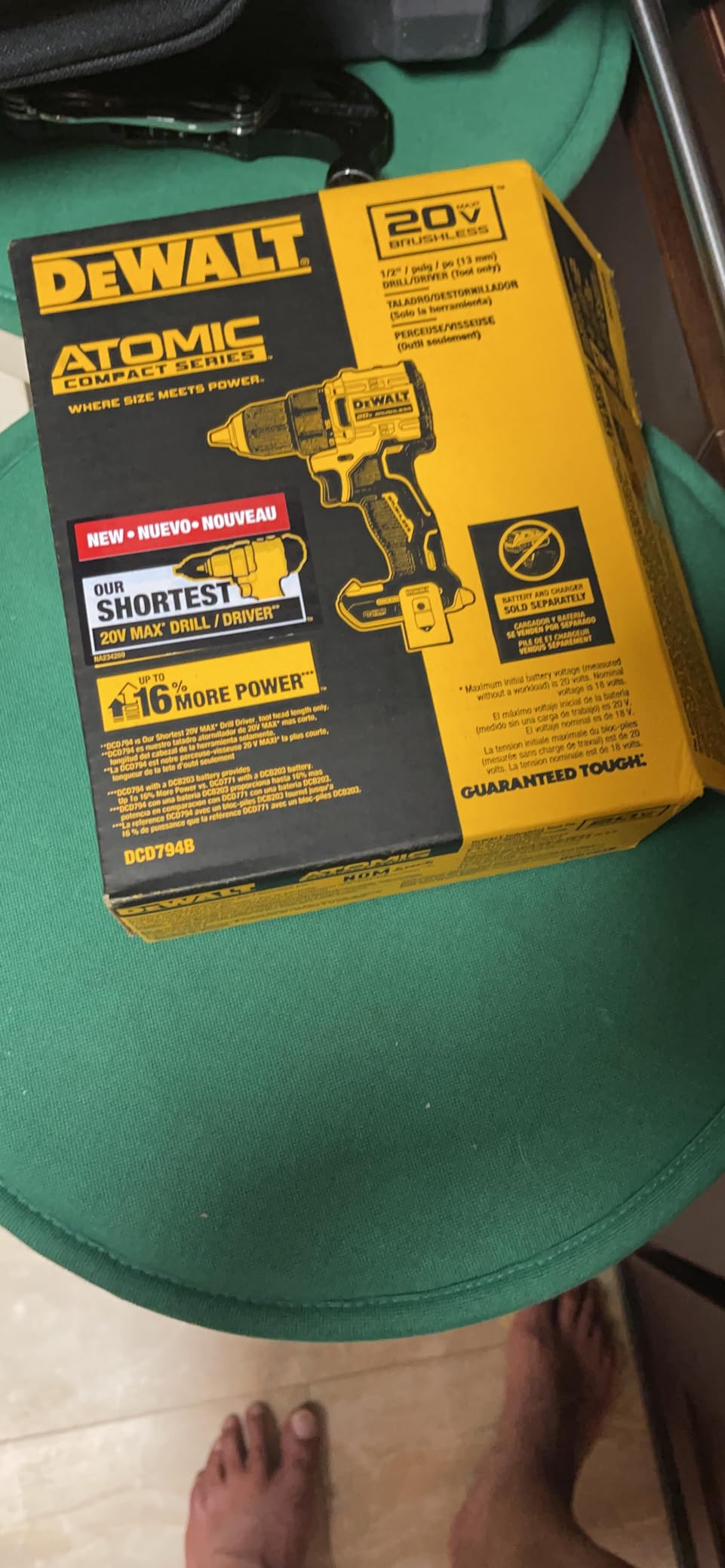 Dewalt DCD794B 20V MAX ATOMIC COMPACT SERIES Brushless Lithium-Ion 1/2 in. Cordless Drill Driver (Tool Only) customer photo 2