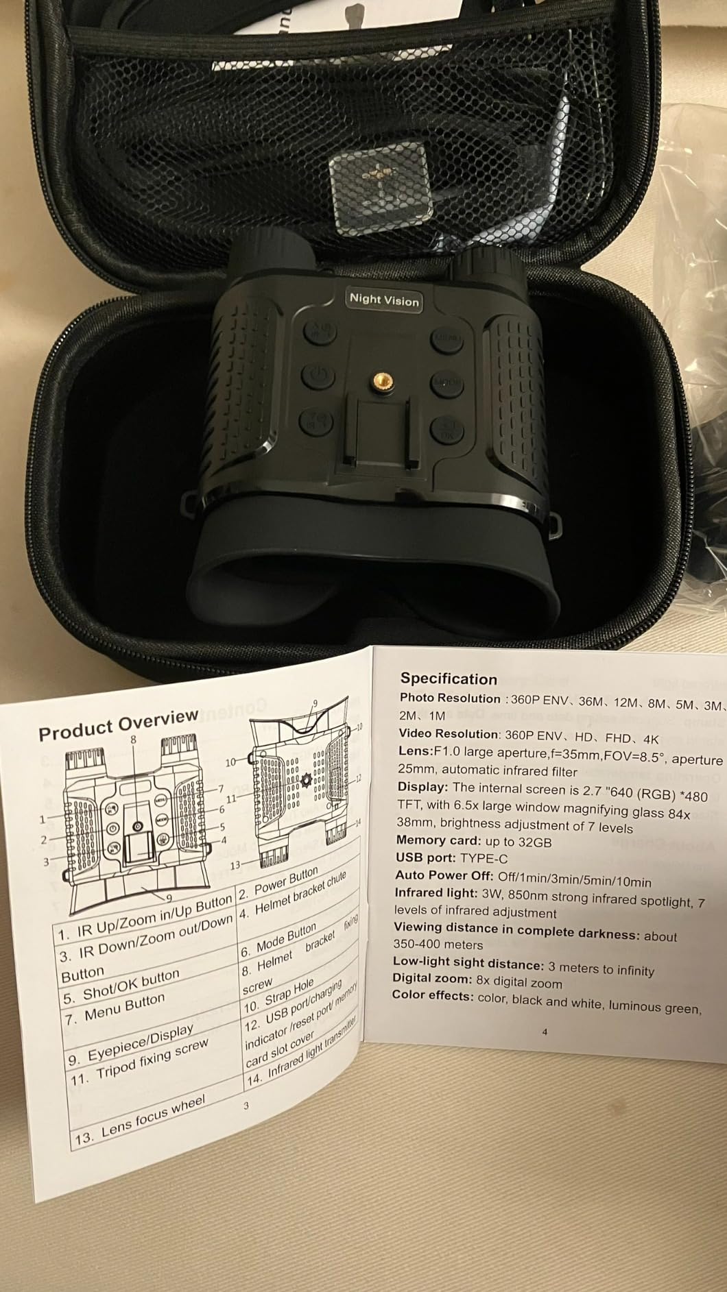 Night Vision Goggles(2nd Generation Upgrade)-Night Vision Binoculars,1312FT Digital Infrared Head Mounted Night Vision,Compatible with Military Tactical FastMICH Helmet customer photo 2