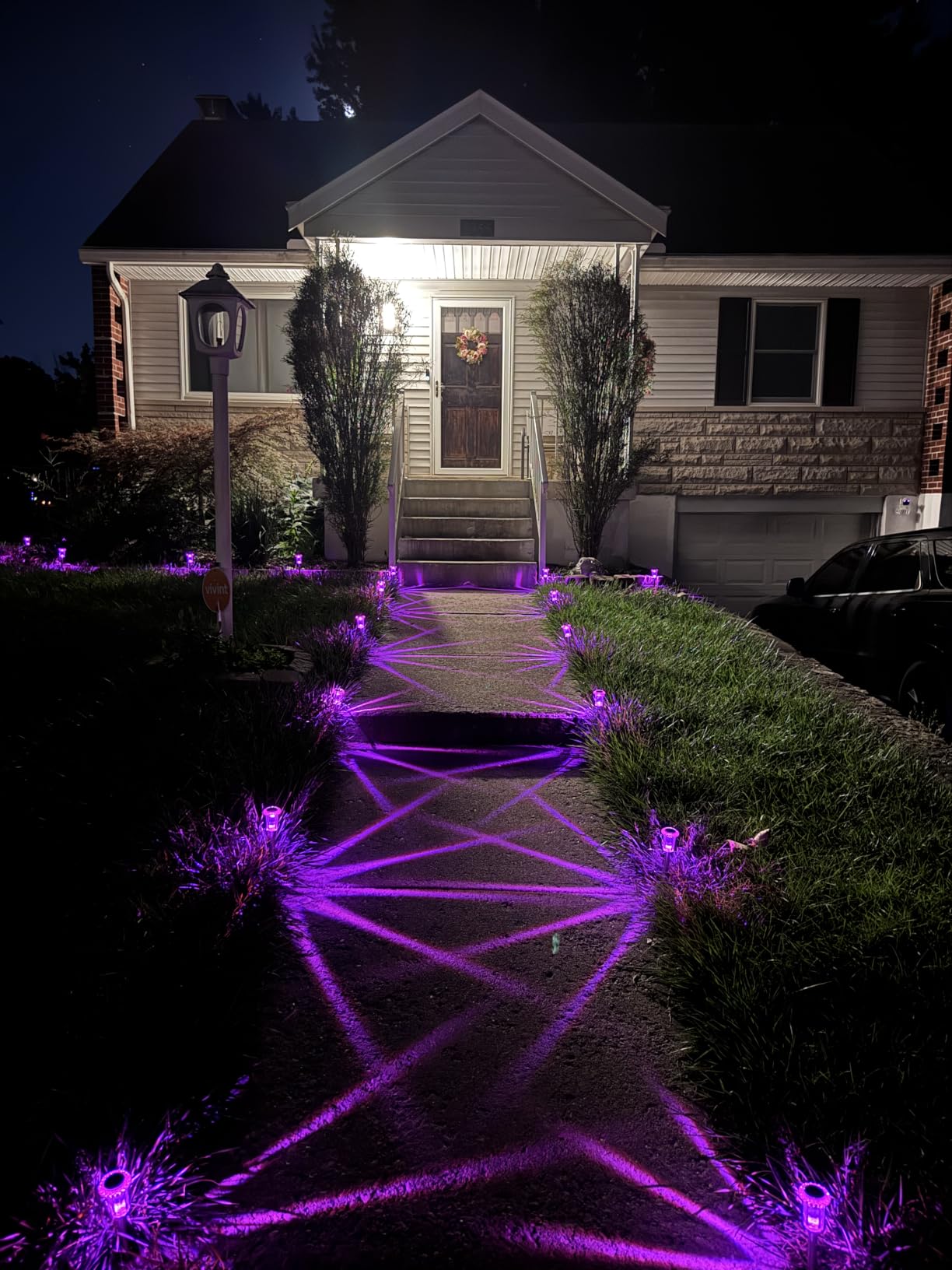 DenicMic 10 Pack Solar Pathway Lights Outdoor Waterproof Warm White LED customer photo 2