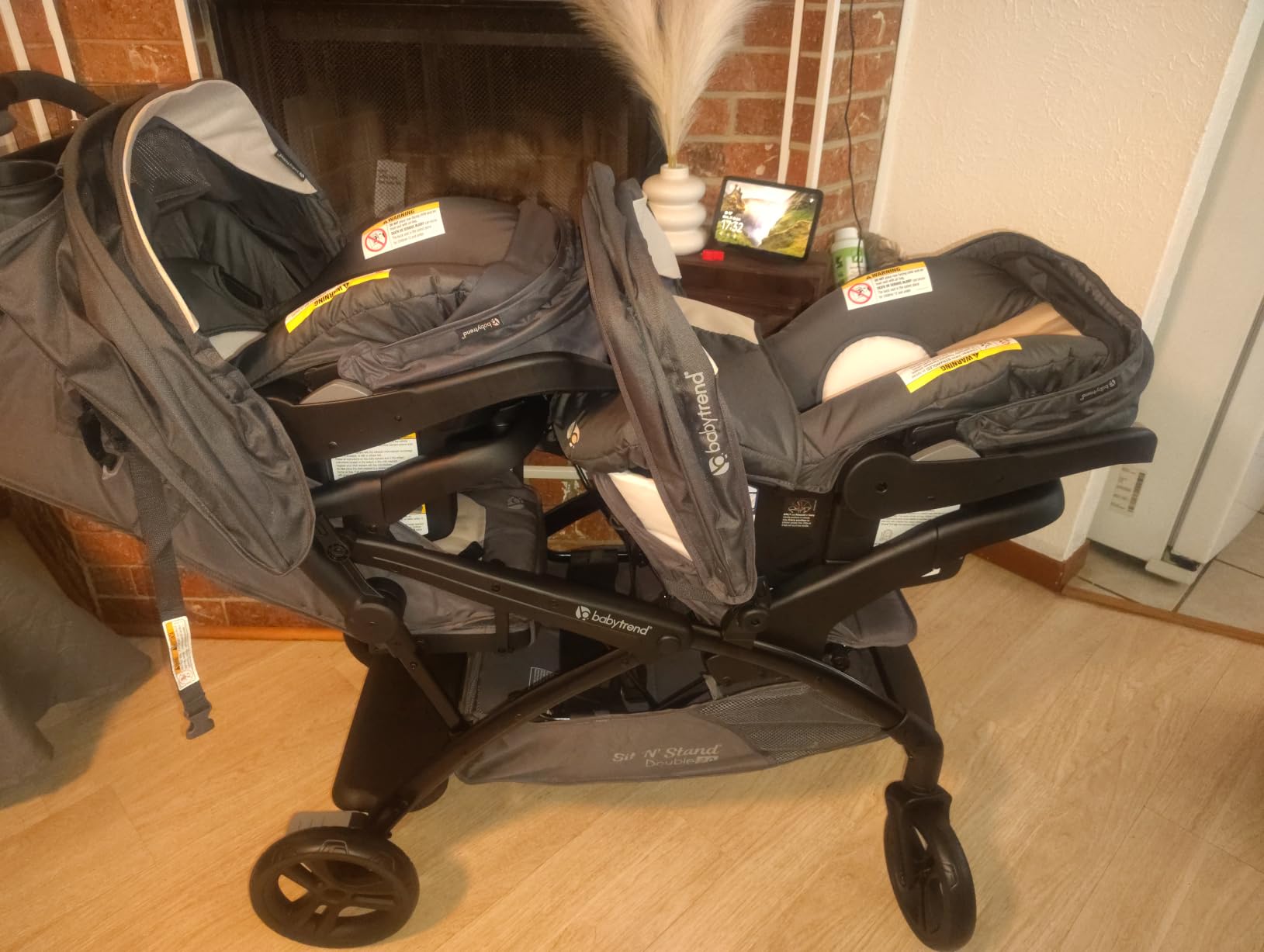 Baby Trend Sit N' Stand Double Stroller & 2 EZ-Lift Car Seats, Modern Khaki customer photo 1