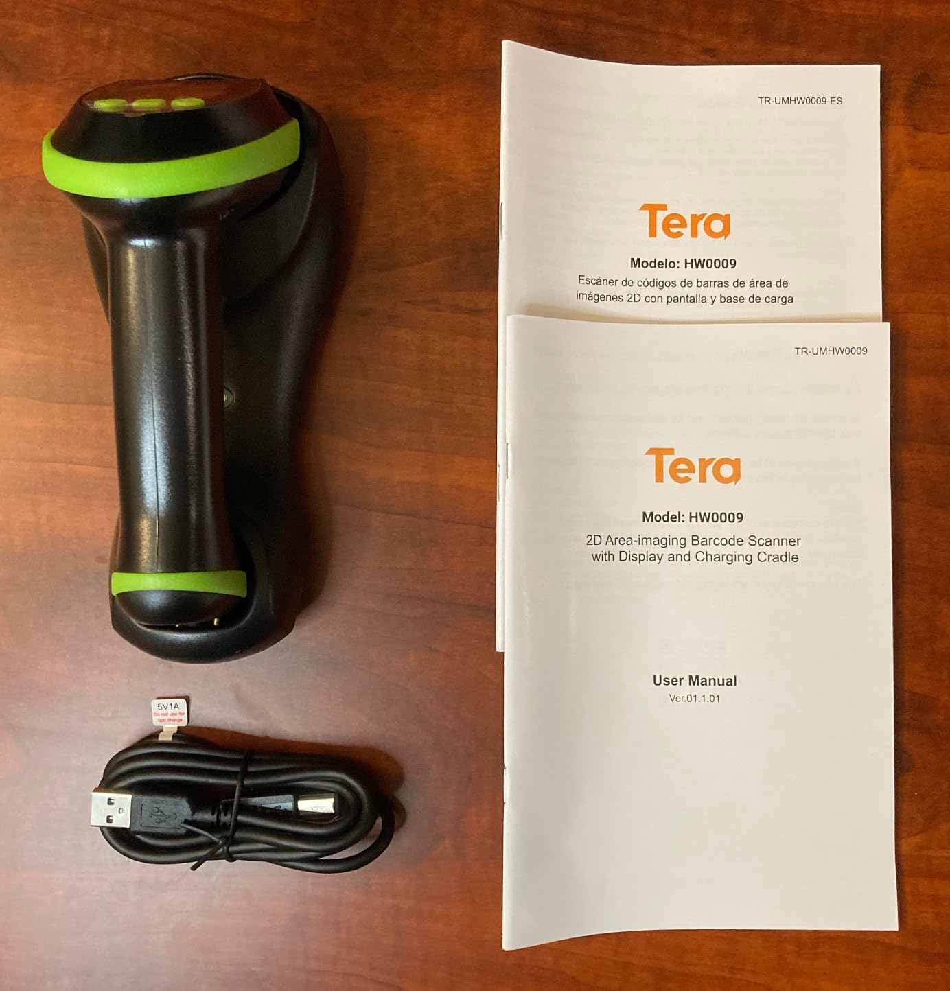 Tera Barcode Scanner Wireless with Screen: Pro Version 1D 2D QR with Setting Keypad Charging Cradle Works with Bluetooth 2.4G Wireless USB Wired Handheld Bar Code Reader HW0009 | 3-Button Color Screen, Works with Bluetooth 2.4G USB, 2500mAh, 1D 2D QR Scanning, Retail Warehouse Library, PC Tablet Phone customer photo 2