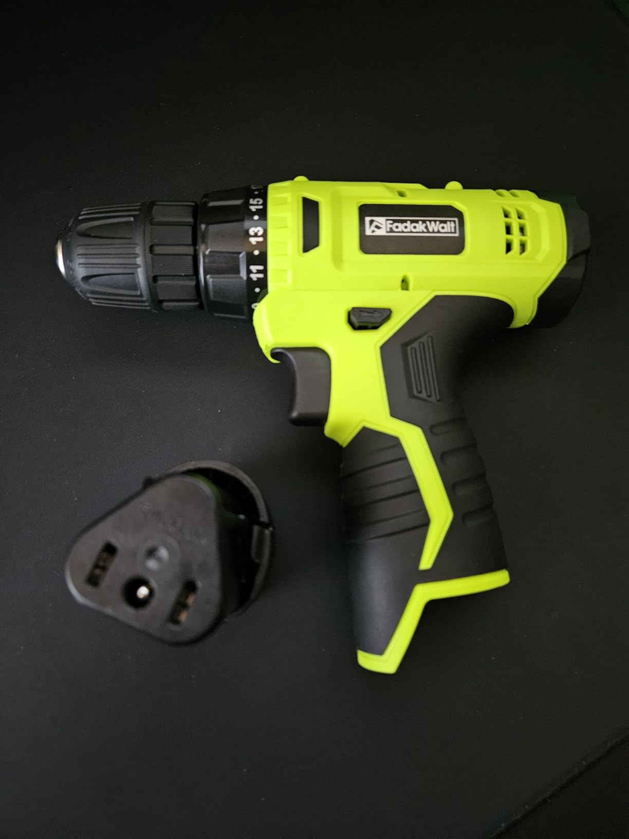 FADAKWALT Cordless Drill Set,12V Power Drill Set with Battery and Charger, Electric Driver/Drill Bits, 3/8'' Keyless Chuck,21+1 Torque Setting, 180 inch-lbs, with LED Electric Drill Set (Green) customer photo 2