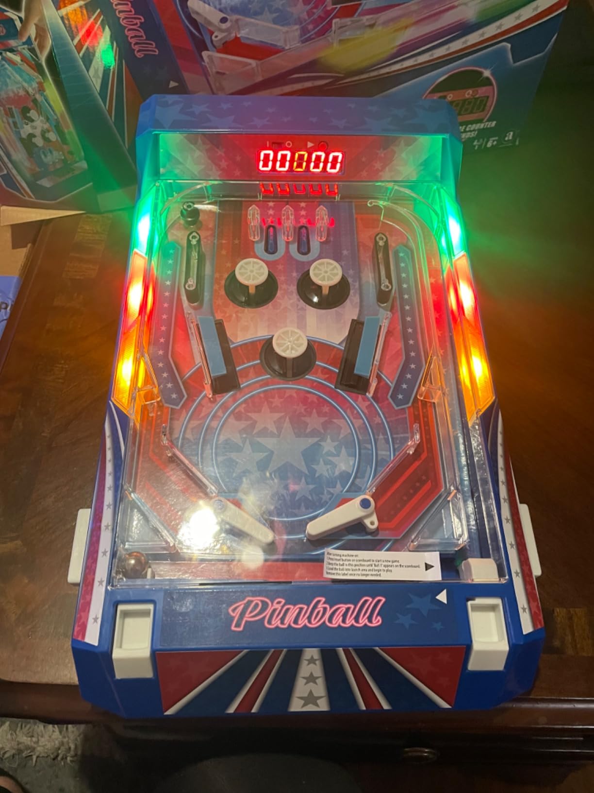 Merchant Ambassador Retro Arcade Electronic: Pinball - Tabletop Game, Vibrating Bumpers, LED Lights, Sound Effects, 1 Player, Ages 6+ customer photo 1