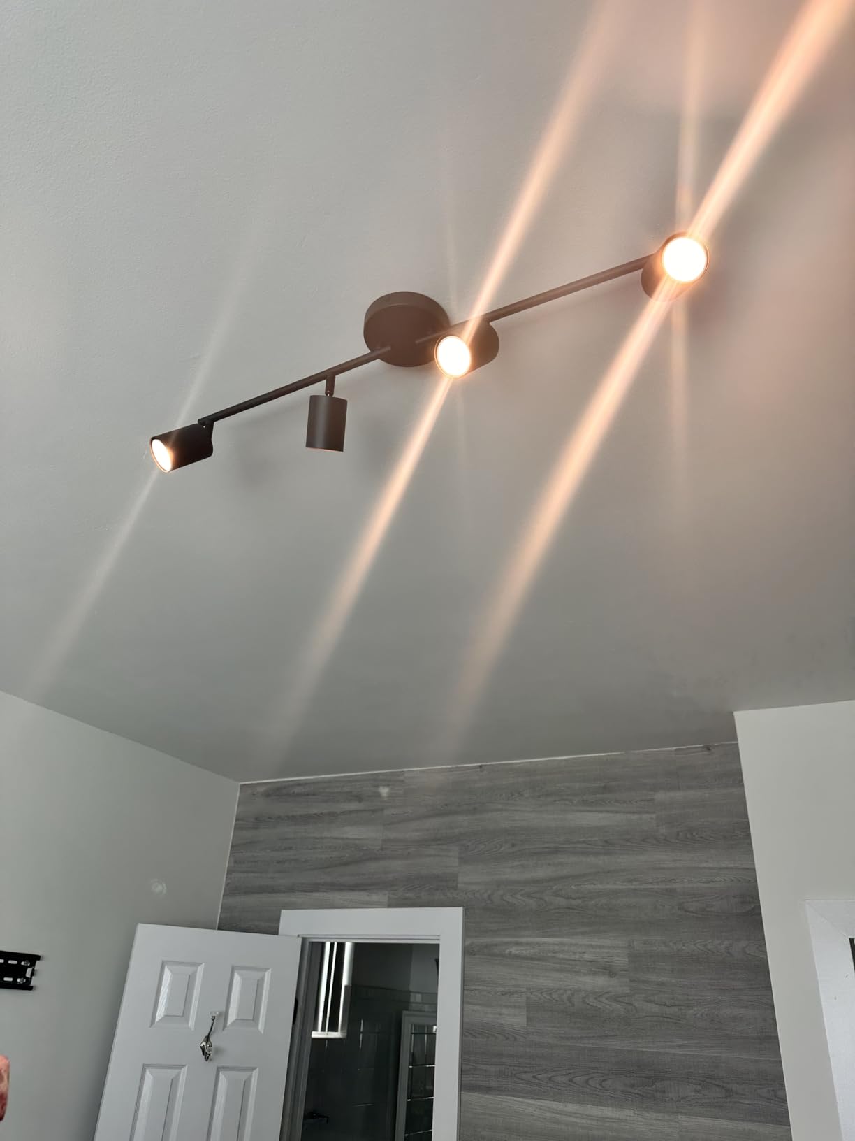 BoostArea LED 4 Light Track Lighting Kit, Black 4 Way Ceiling Spot Lighting, Flexibly Rotatable Light Head for Kitchen, Living Room, Bedroom, Bulb Not Included customer photo 1