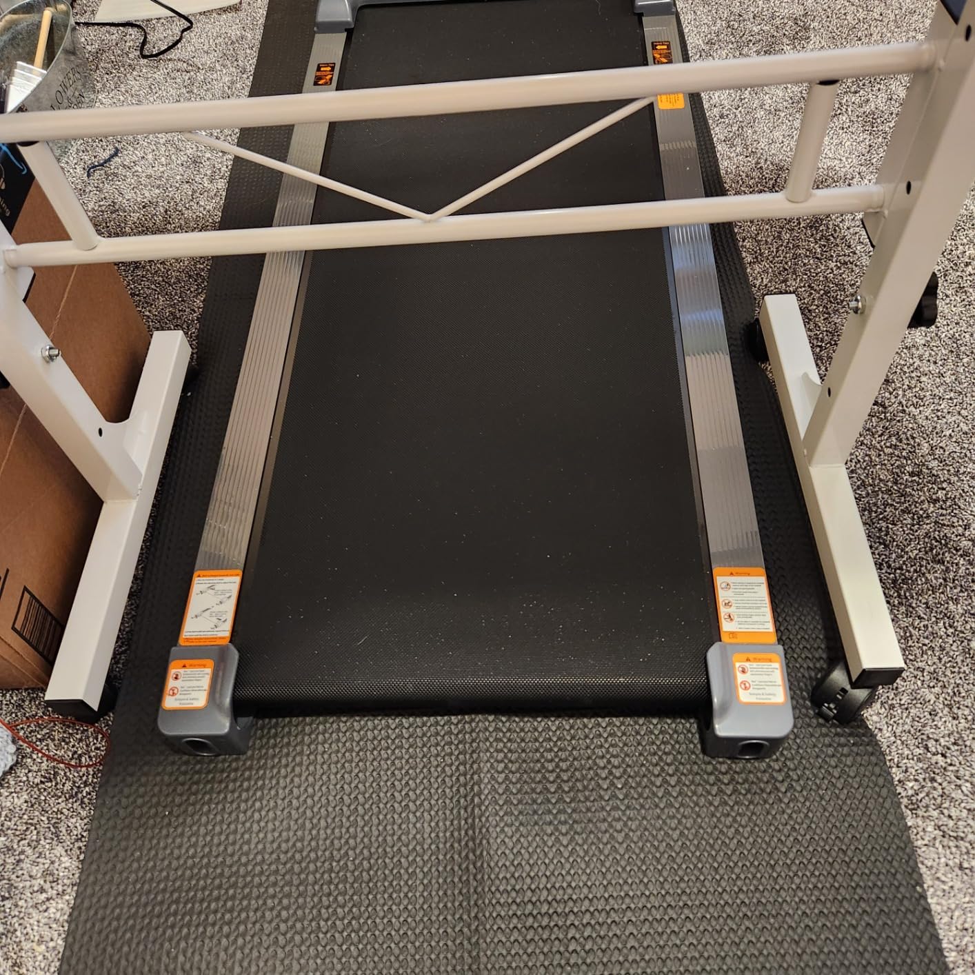 Treadmill Mat,Bike Mat Compatible with Peloton Bike Elliptical Treadmill,Folding Pad Exercise Equipment Under Exercise Trainer Pad for Stationary Indoor Spin customer photo 2