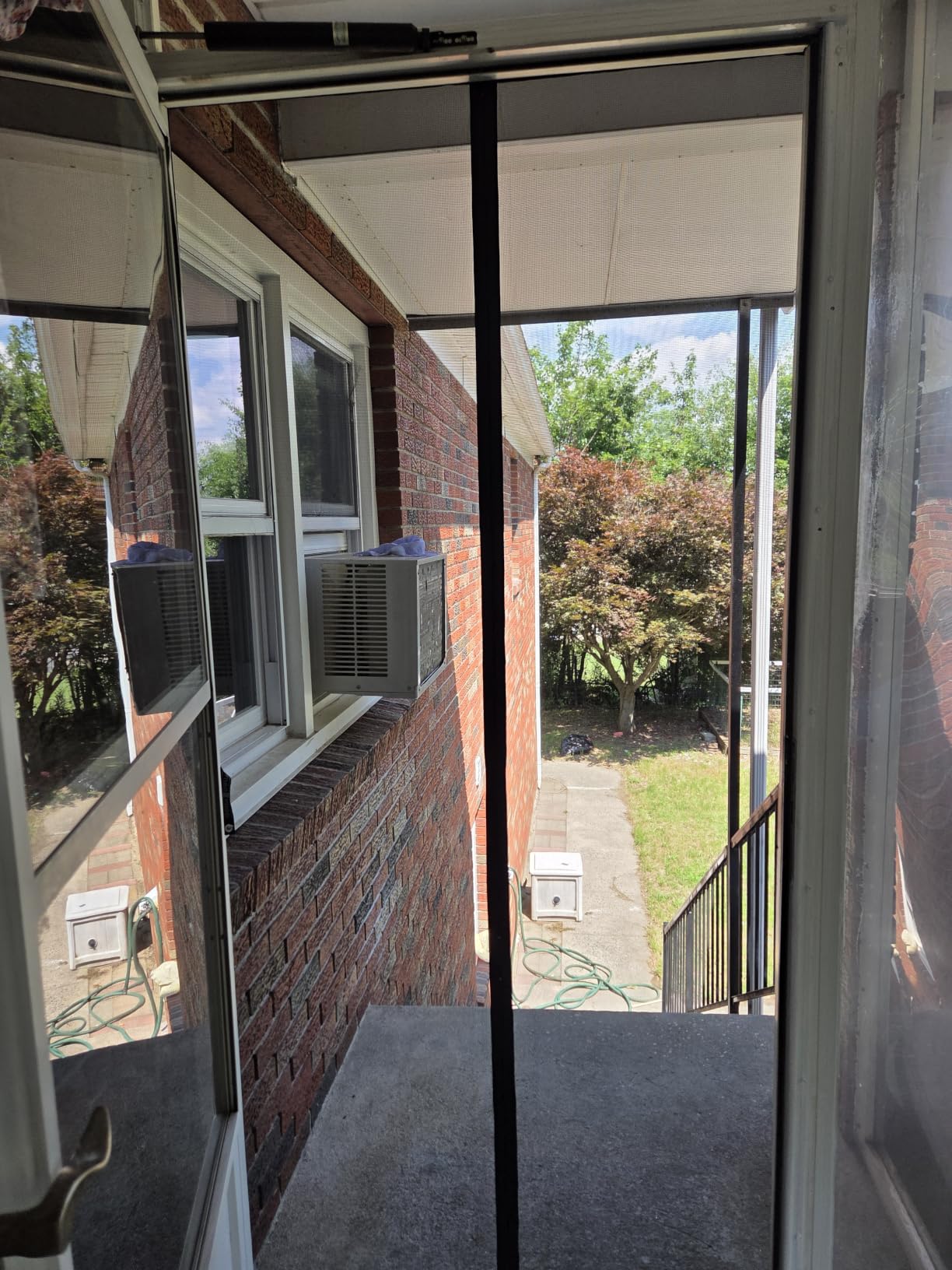 AUGO Garage Door Screen Magnetic Closure - Garage Screen Doors for 1 Car Garage Pull Down - Magnetic Screen Door Mesh - Heavy Duty Weighted Bottom - Pet & Kid Friendly - Keep Open Feature - 9' x 7' customer photo 1
