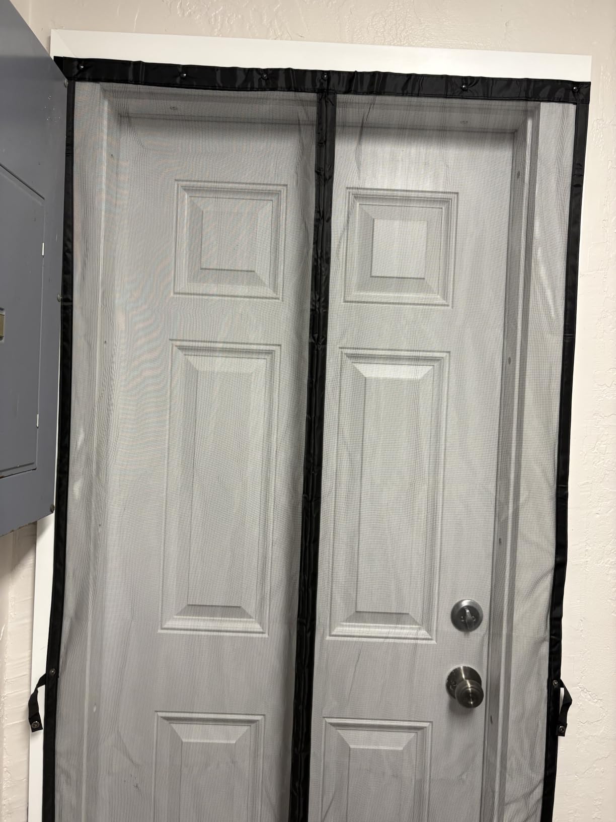 AUGO Garage Door Screen Magnetic Closure - Garage Screen Doors for 1 Car Garage Pull Down - Magnetic Screen Door Mesh - Heavy Duty Weighted Bottom - Pet & Kid Friendly - Keep Open Feature - 9' x 7' customer photo 2