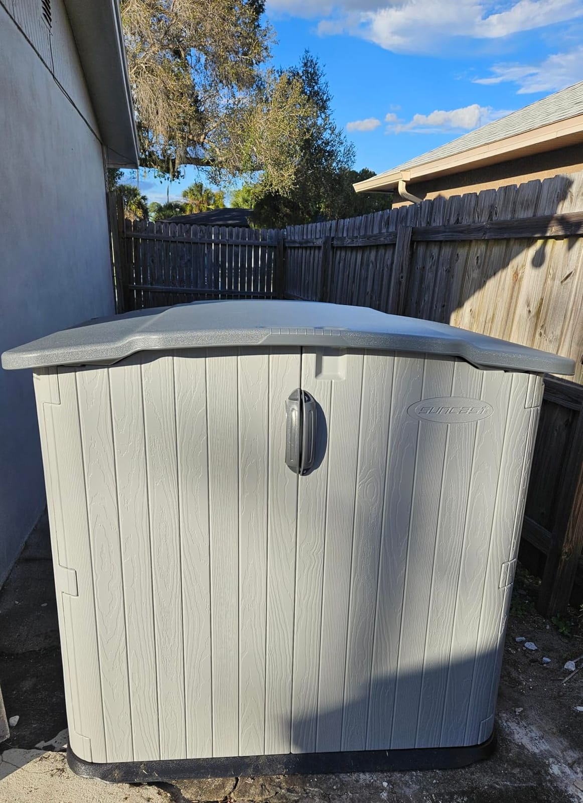 Suncast Horizontal Storage Shed, 98 Cu Ft, Resin, Glidetop, Sliding Lid customer photo 2