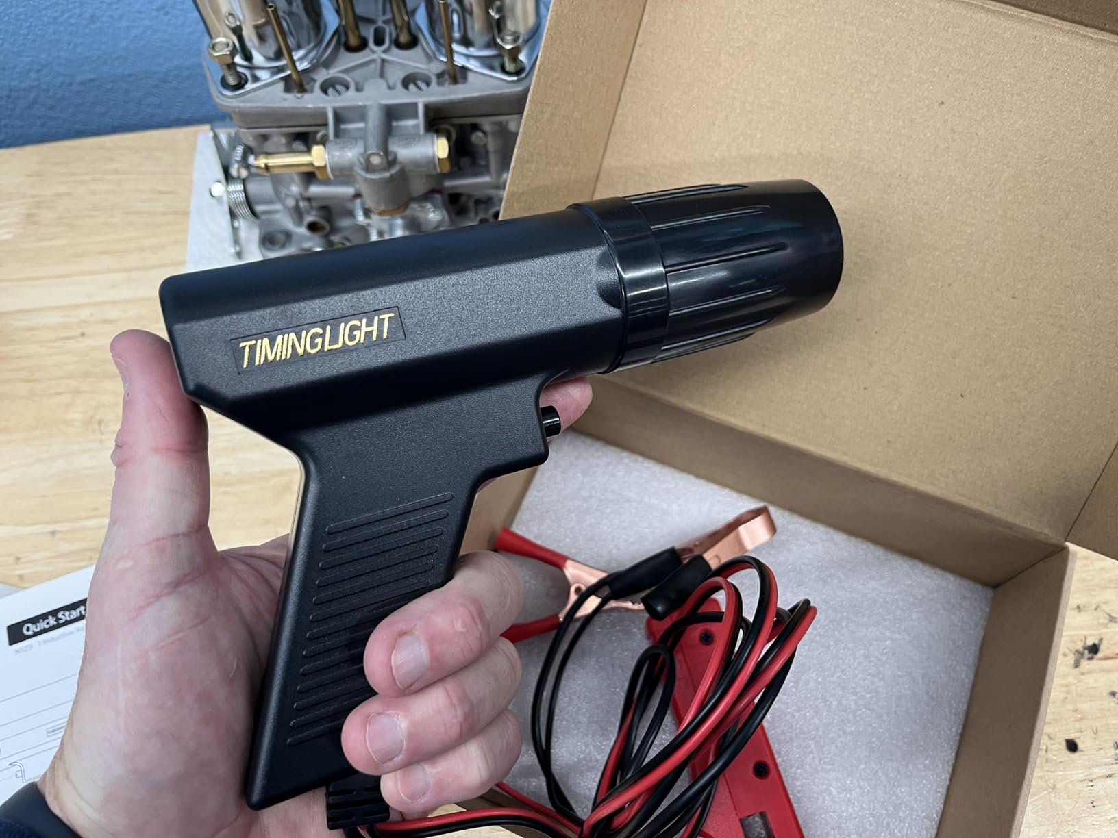 Pro Ignition Timing Light, 12V Engine Strobe Lamp Inductive Petrol Engine Timing Gun with Strong Flash Strobe Automotive Tool for Car, Motorcycle, Marine customer photo 1