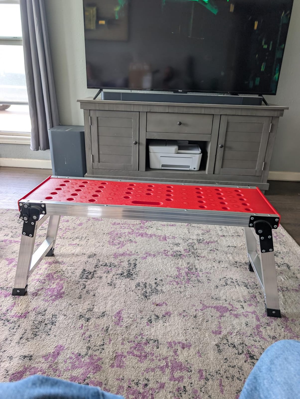 KINGRACK Folding Work Platform, Adjustable Step Ladder with Anti-Slip Feet customer photo 1
