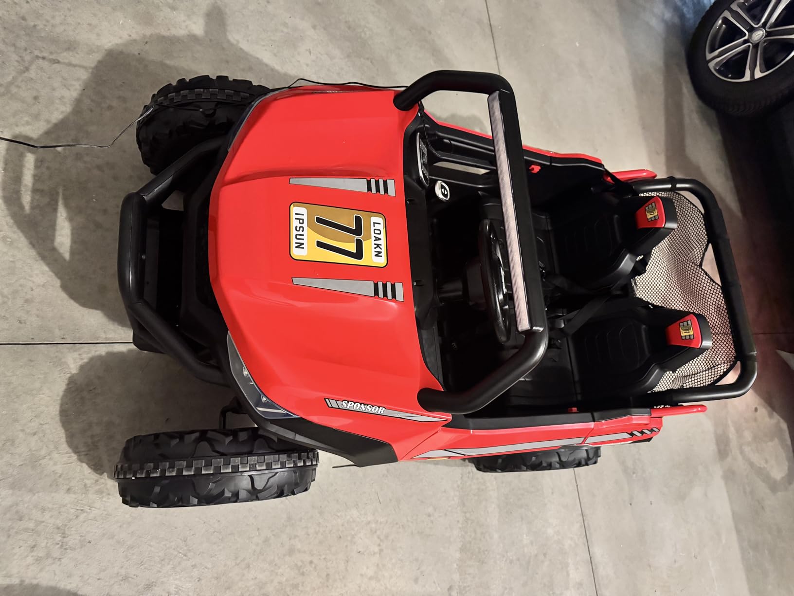 OLAKIDS 2 Seater Ride on Car for Kids, 12V UTV Kids' Electric Vehicles with Remote Control, Spring Suspension, Soft Start, Music Bluetooth FM, Battery Powered for Ages 3-8 (Jet Black) customer photo 1