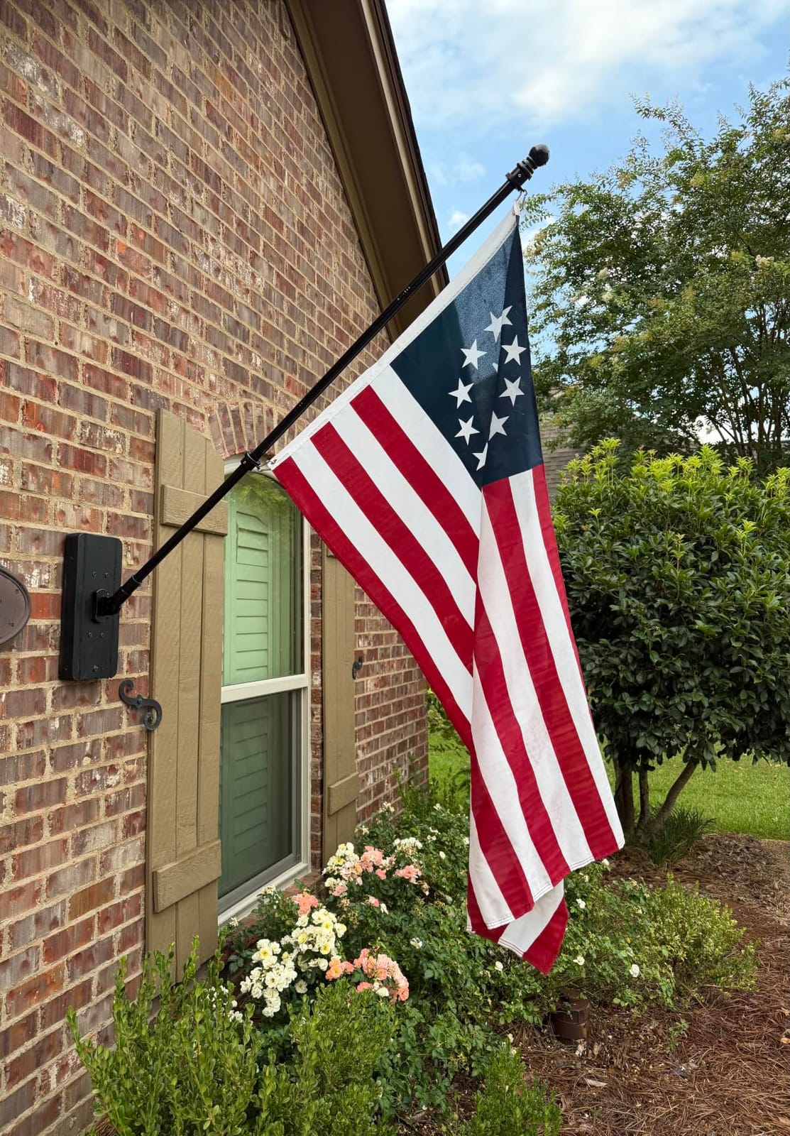 Heavy Duty Stainless Steel Flag Pole Kit - 180° Adjustable Bracket | 6 FT Ultra-Thick Flagpole, 360° Tangle-Free Bearing Rings, Stainless Steel Clips, Rustproof for Residential Commercial,Silver customer photo 1