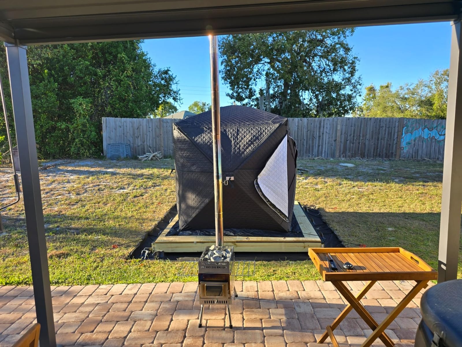 WILLOWYBE Outdoor Sauna Tent Pro - 4-Person, All-Weather, Insulated, Solid, Panoramic View, Easy Setup customer photo 1