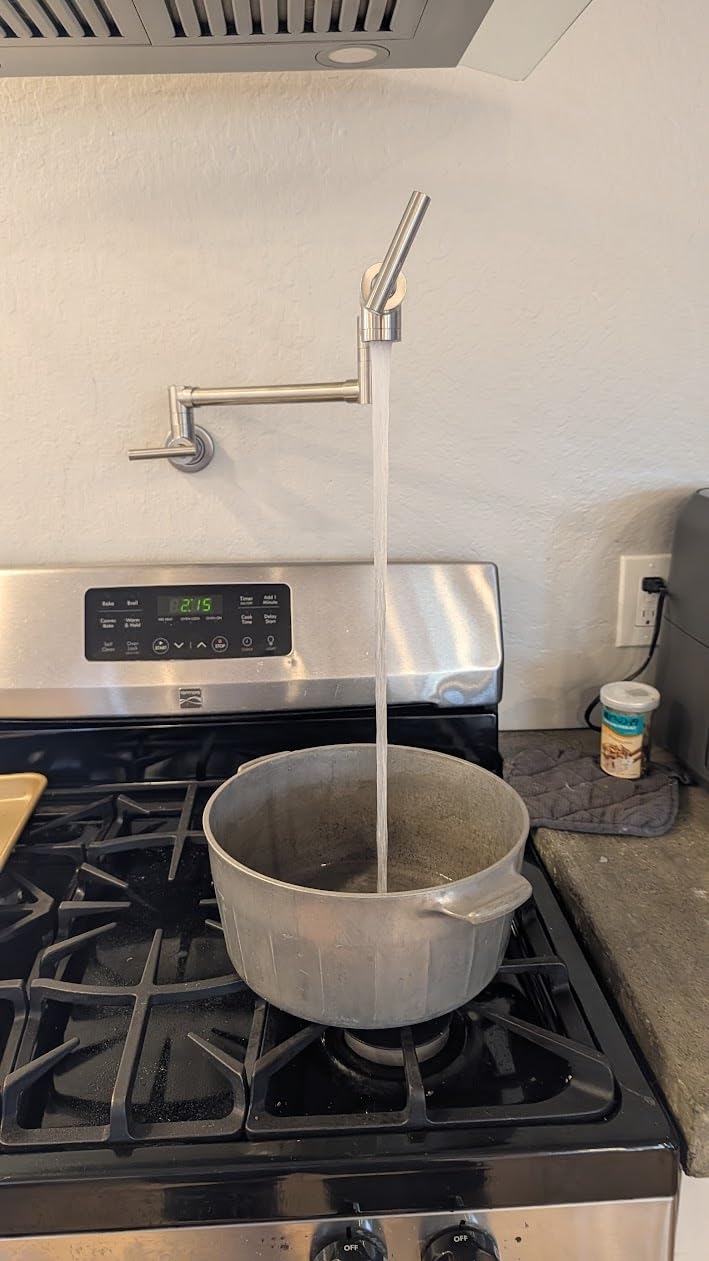 GIMILI Pot Filler Brushed Nickel Kitchen Stove Faucet customer photo 2
