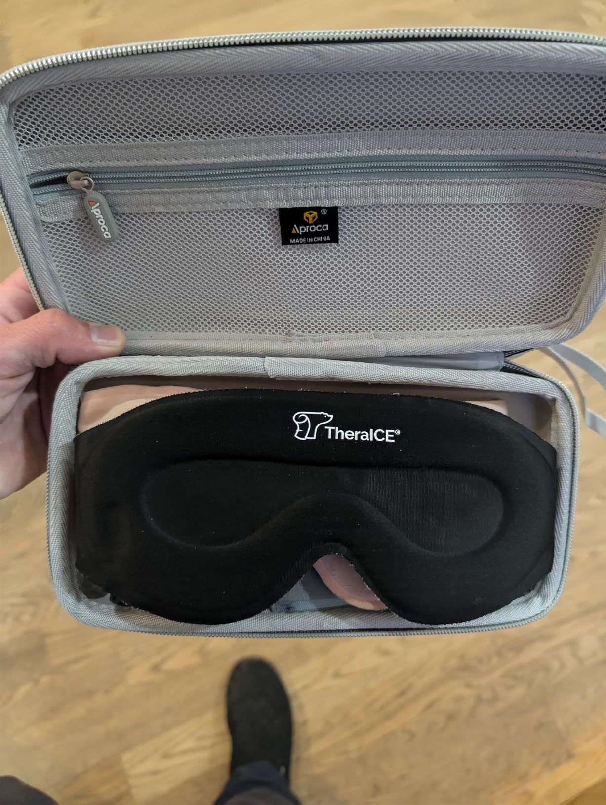 TheraICE Sleep Mask + Cooling Gel Relief - Weighted Sleep Eye Mask 100% Blackout 3D Cold Relaxing No Pressure Eye Cover Blindfold to Block Light for Comfortable Soothing Night Sleeping | Men & Women customer photo 1