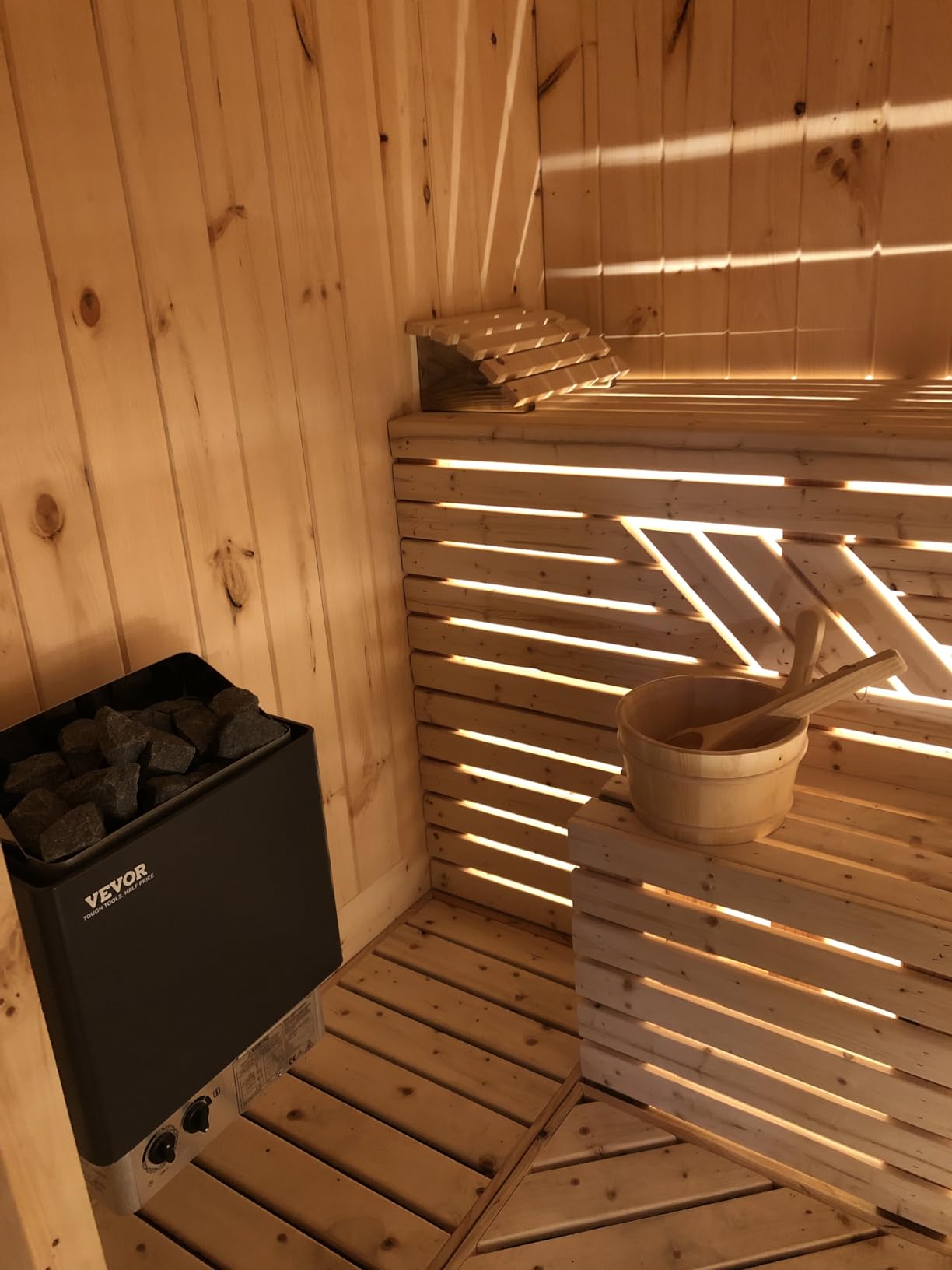 VEVOR Sauna Heater,220V Electric Sauna Stove, Steam Bath Sauna Heate 3h Timer and Adjustable Temp for Max. 176-318 Cubic Feet, Home Hotel Spa Shower Use (6KW) FCC Certification customer photo 2