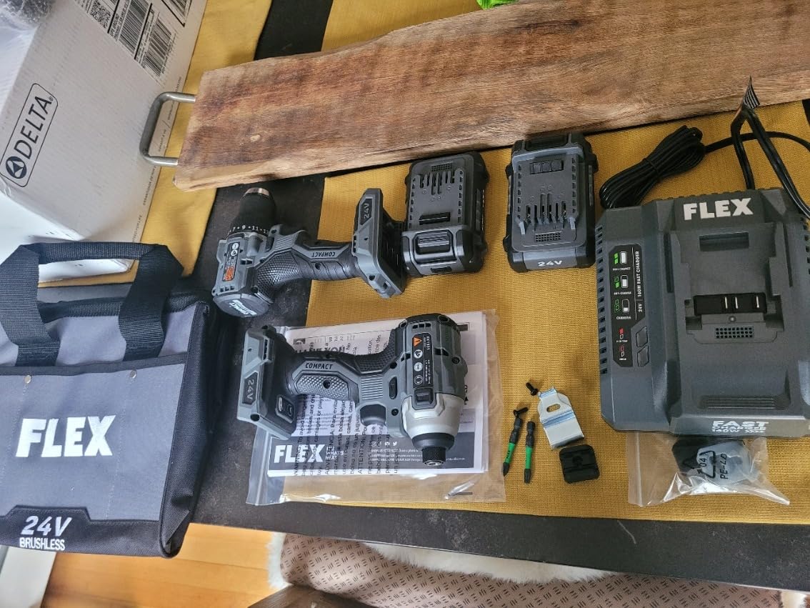 FLEX 24V Brushless Cordless 2-Tool Compact Combo Kit: 1/2-Inch 2-Speed Drill Driver and 1/4-Inch Hex Impact Driver with (2) 2.5Ah Lithium Batteries and 160W Fast Charger - FXM205-2A customer photo 2