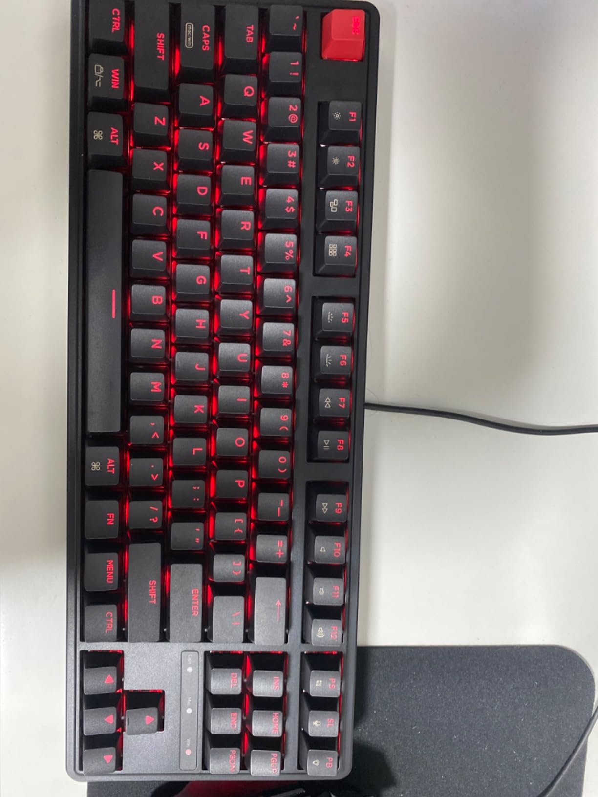 Keychron C3 Pro QMK/VIA Custom Gaming Keyboard, Programmable 87 Keys Compact TKL Layout Gasket Mount, Red LED Backlight Wired Mechanical Keyboard with Brown Switches for Mac/Windows/Linux customer photo 1