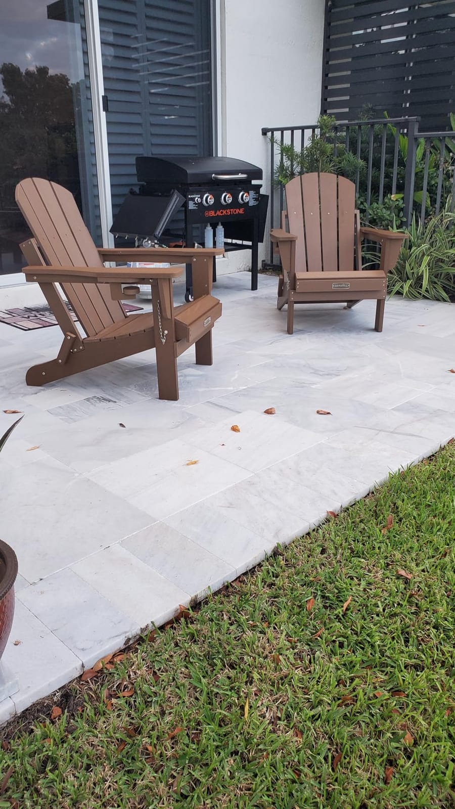 SERWALL Folding Adirondack Chair Set of 4 with Cup Holder for Fire Pit-Blue customer photo 1