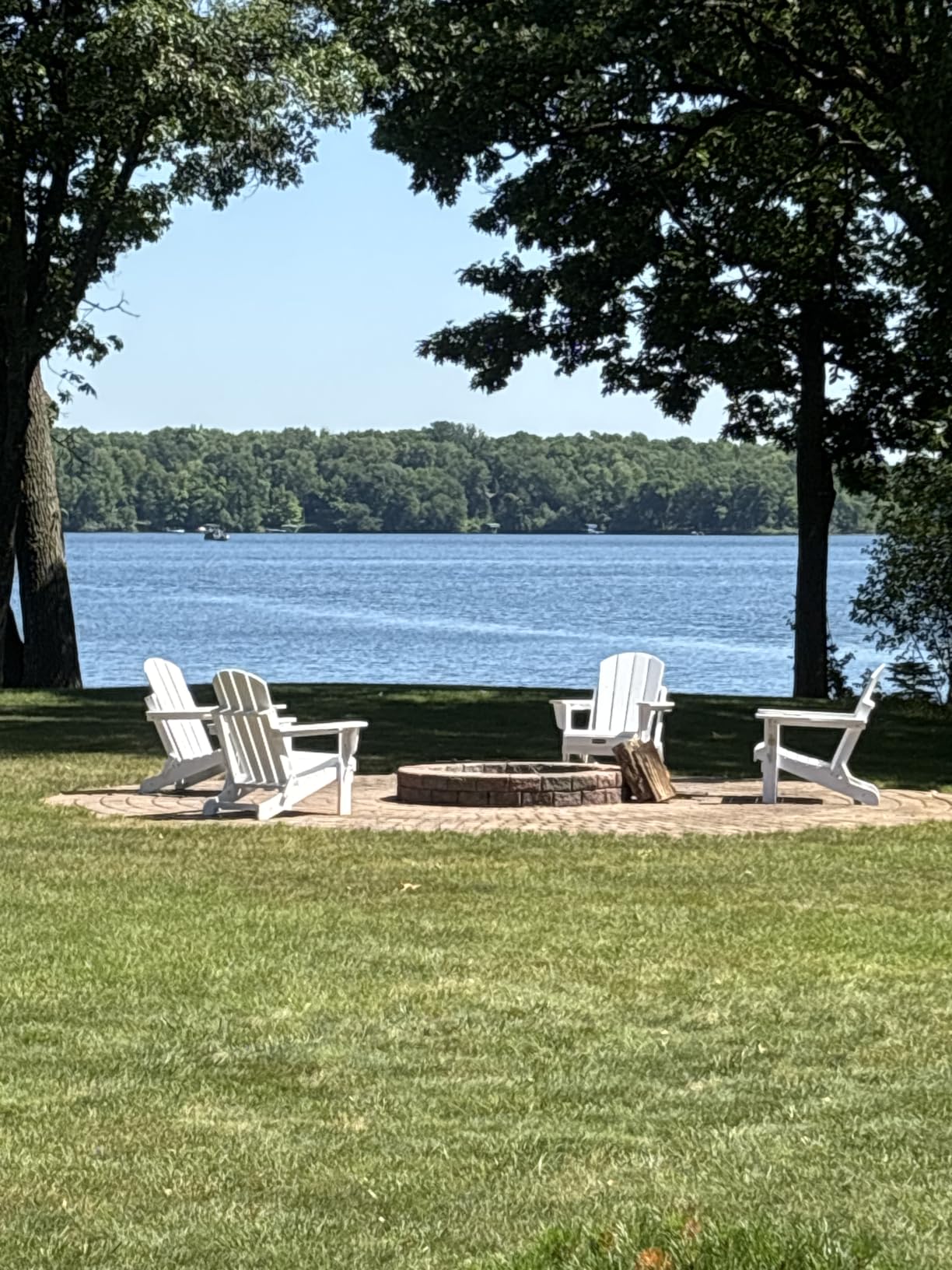 SERWALL Folding Adirondack Chair Set of 4 with Cup Holder for Fire Pit-Blue customer photo 2