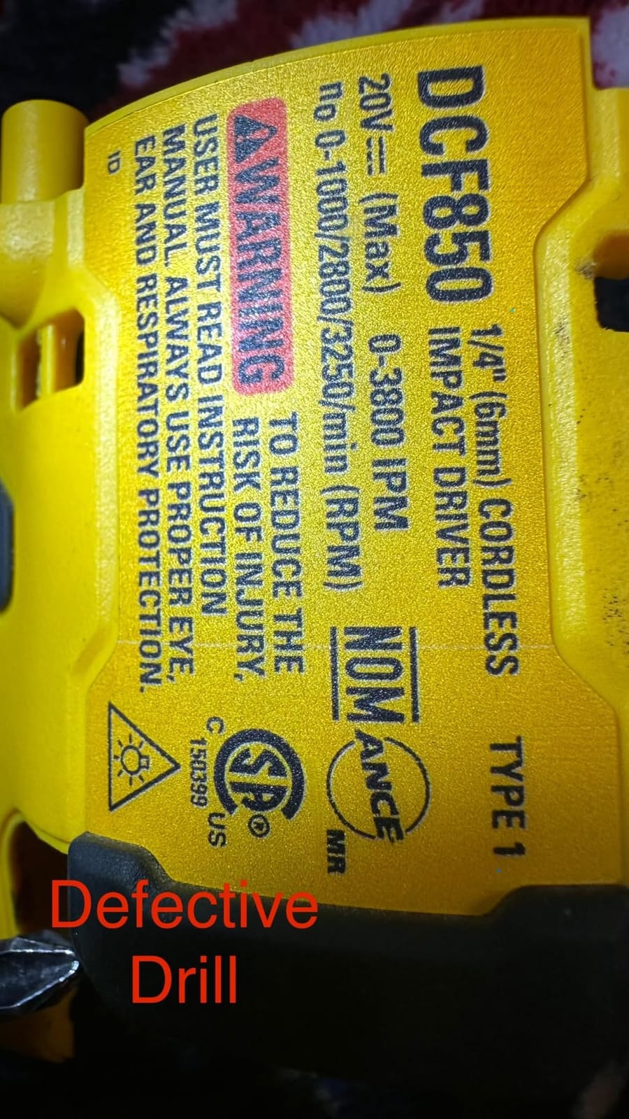 DEWALT DCF850B 20V Cordless Brushless Compact 1/4'' Impact Driver (Tool Only) (DCF850B-NBX) customer photo 1