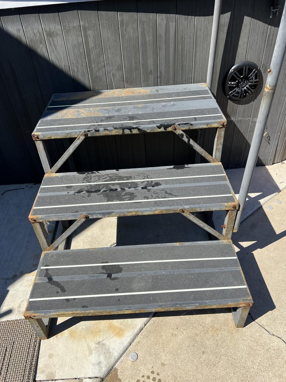 2 Step RV Steps with 2 Handrails, Outdoor RV Stairs with Anti-Slip Pedals customer photo 2