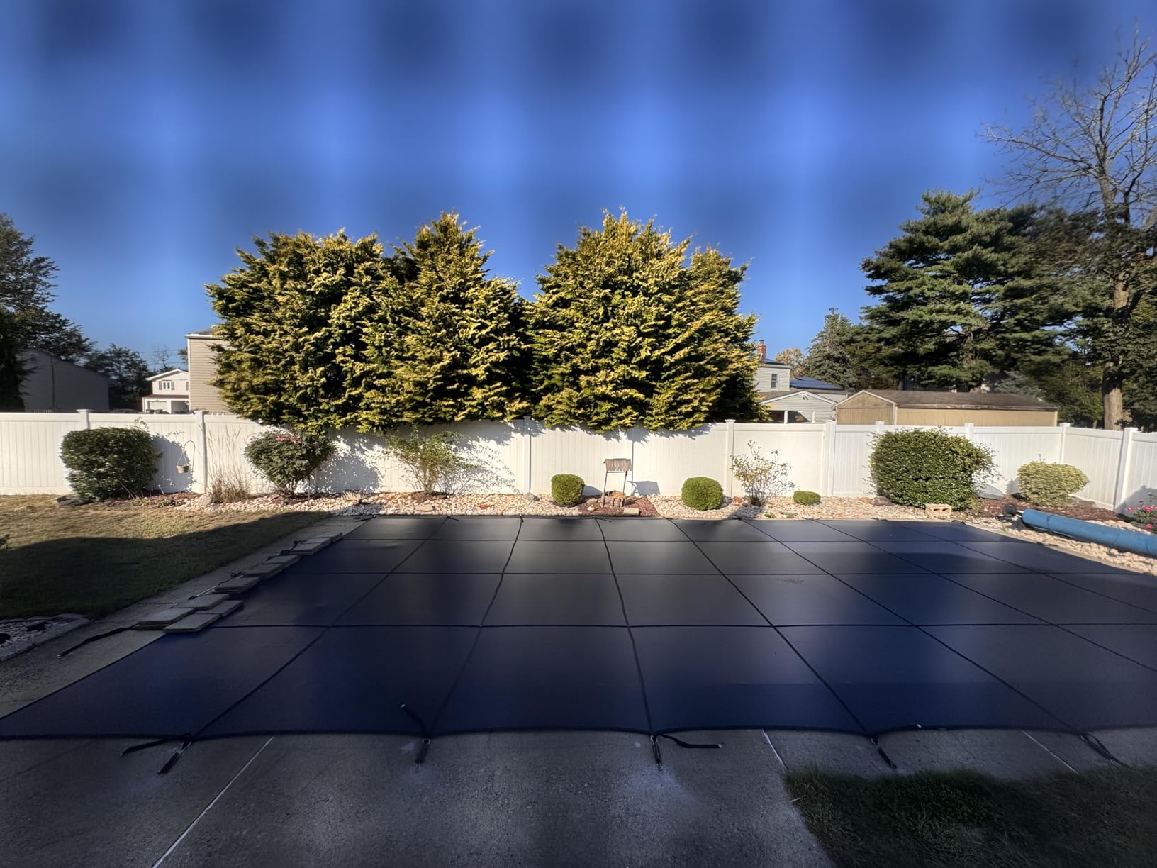iCOVER Inground Pool Safety Cover, 16x32ft Rectangle Winter Safety Pool Cover for Inground Swimming Pools, Winter Pool Cover, Pool Covers for Inground Pools, Triple Stitched for High Strength, Blue customer photo 1