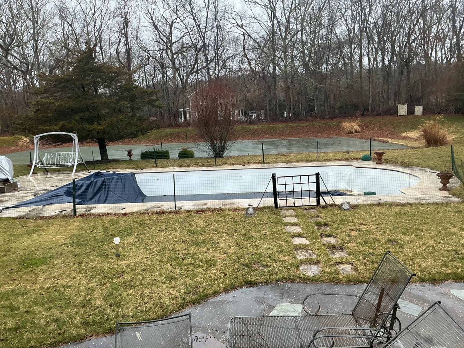 iCOVER Inground Pool Safety Cover, 16x32ft Rectangle Winter Safety Pool Cover for Inground Swimming Pools, Winter Pool Cover, Pool Covers for Inground Pools, Triple Stitched for High Strength, Blue customer photo 2