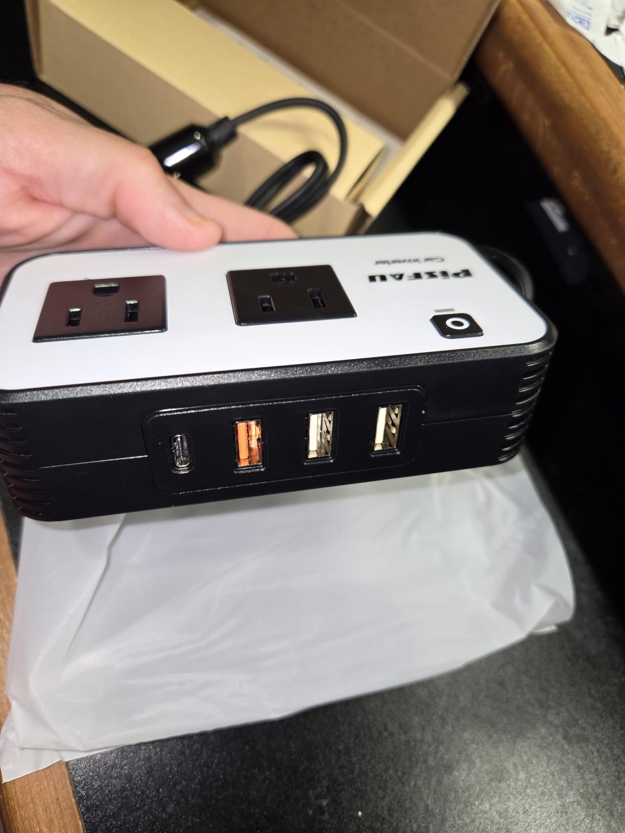 PiSFAU 200W Car Power Inverter - DC 12V to 110V AC Car Plug Adapter Outlet customer photo 2