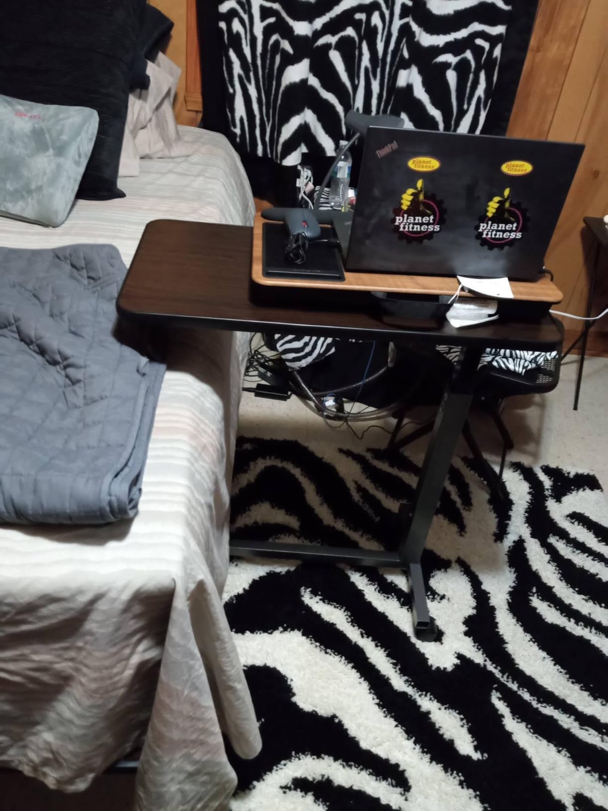ProHeal Medical Overbed Table with Wheels and Adjustable Height - Gray customer photo 2
