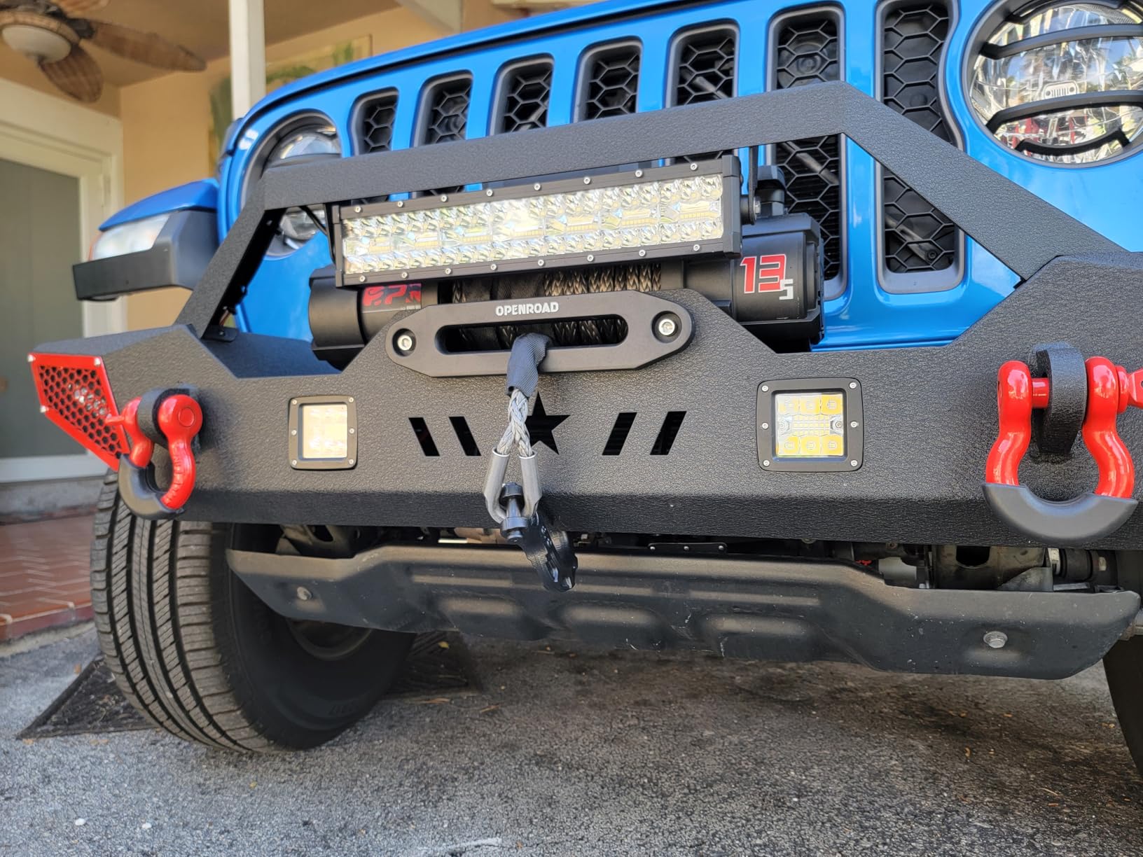OPENROAD 13500 lb Recovery Winch with Synthetic Rope and 2 Wireless Remotes - IP68 Waterproof 12V Electric Winch for Jeep, SUV, Truck & Trailer - Panther Series 3S customer photo 2