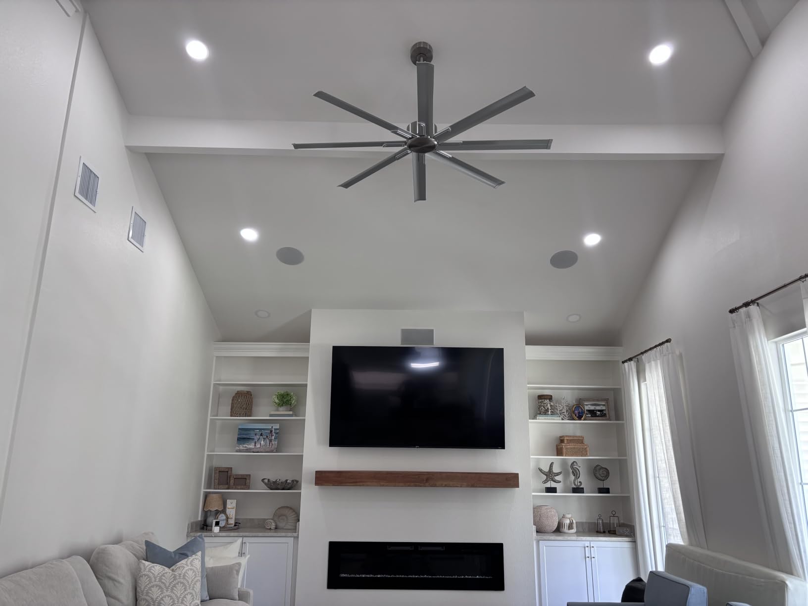 ZMISHIBO 96 Inch Industrial Ceiling Fan without Light, 8 Aluminum Blades customer photo 2