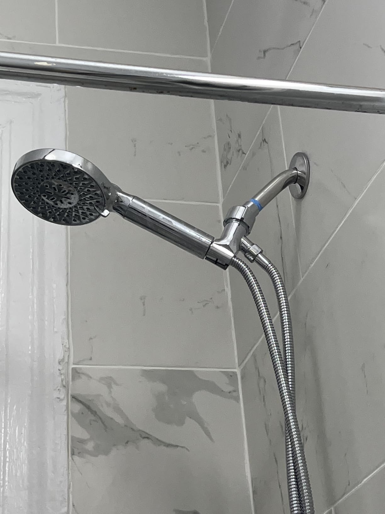 SR SUN RISE Filtered Shower Head with Handheld High Pressure 9 Spray Mode Showerhead Detachable Shower Head Water Softener Filters Beads for Hard Water Remove Chlorine 1 Filter Bright Silver customer photo 2