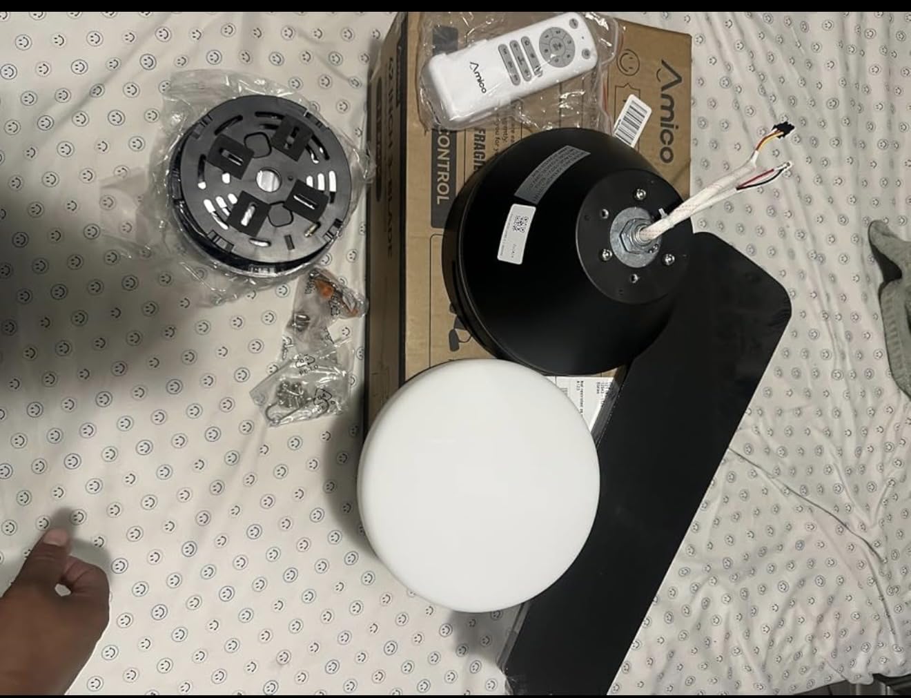 Amico 52 Inch Black Low Profile Ceiling Fans with Lights and Remote customer photo 2