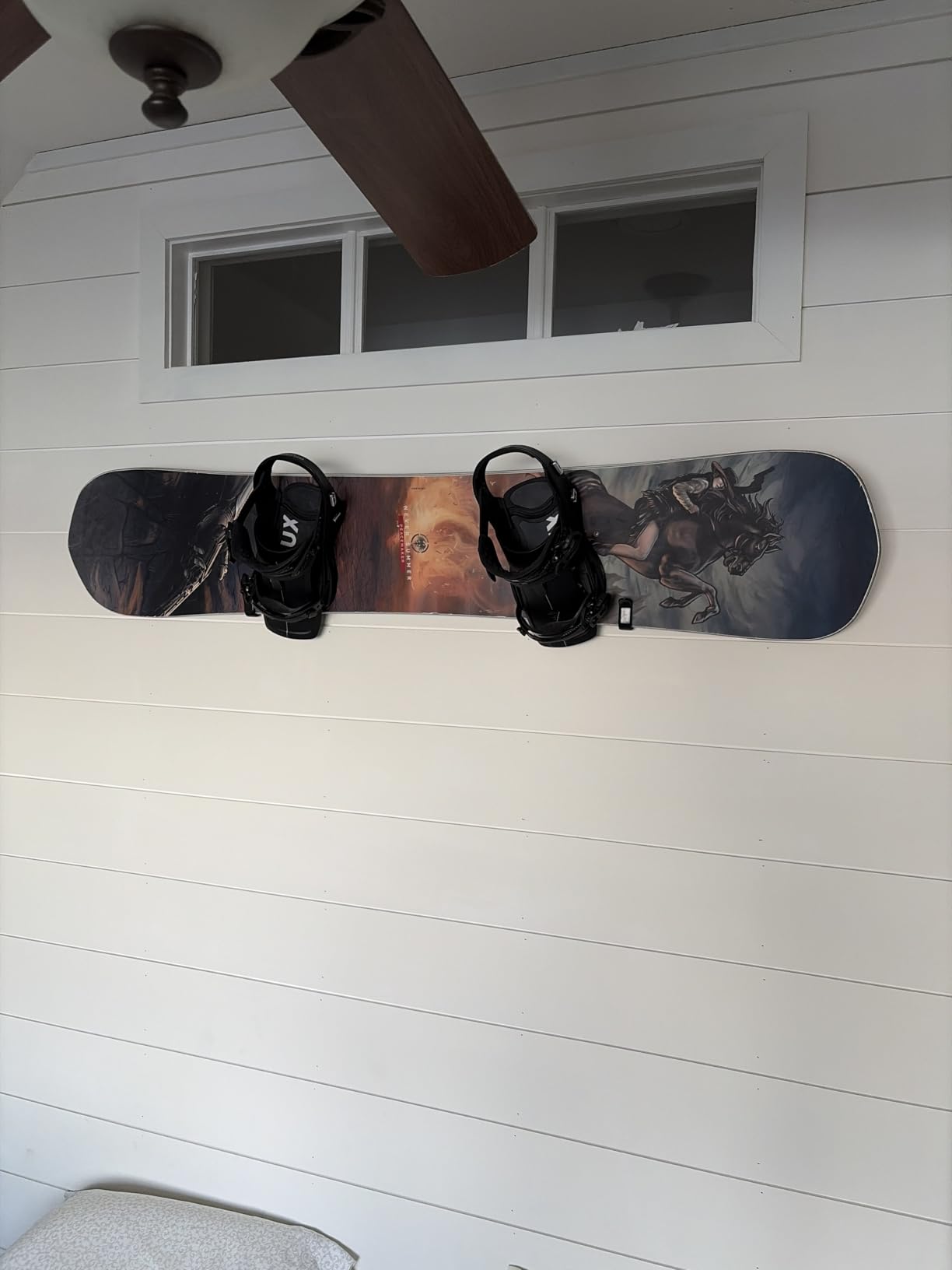 Snowboard Wall Mount Clips - Horizontal Skateboard Wall Mount - Snowboard Display Stand for Room & Garage customer photo 2