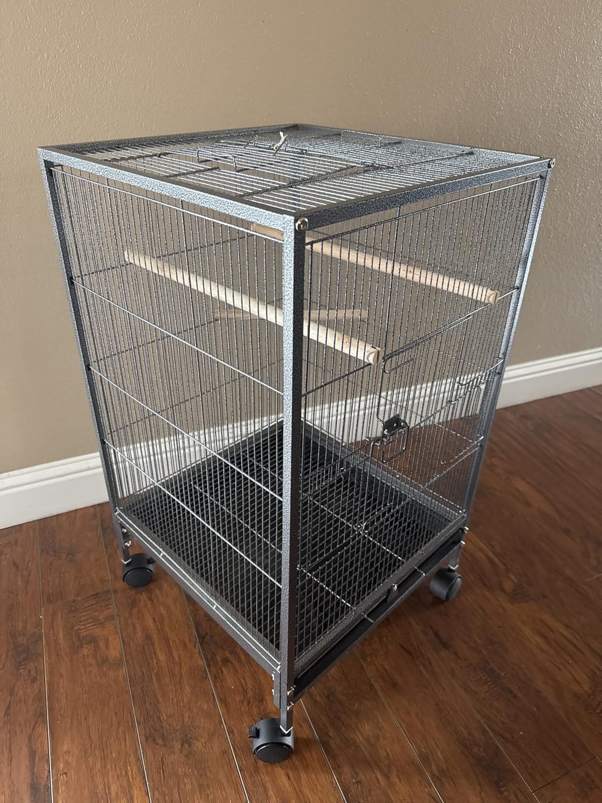 Yaheetech 35 inch Wrought Iron Bird Cage w/Play Open Top and Rolling Stand for Small Birds Like Parrots Conure Lovebird Cockatiel Lovebirds Budgies customer photo 1