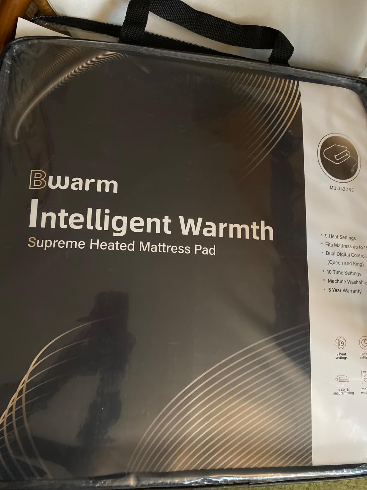 Bwarm Premium Multi-Zone Electric Heated Mattress Pad Queen Size, 60