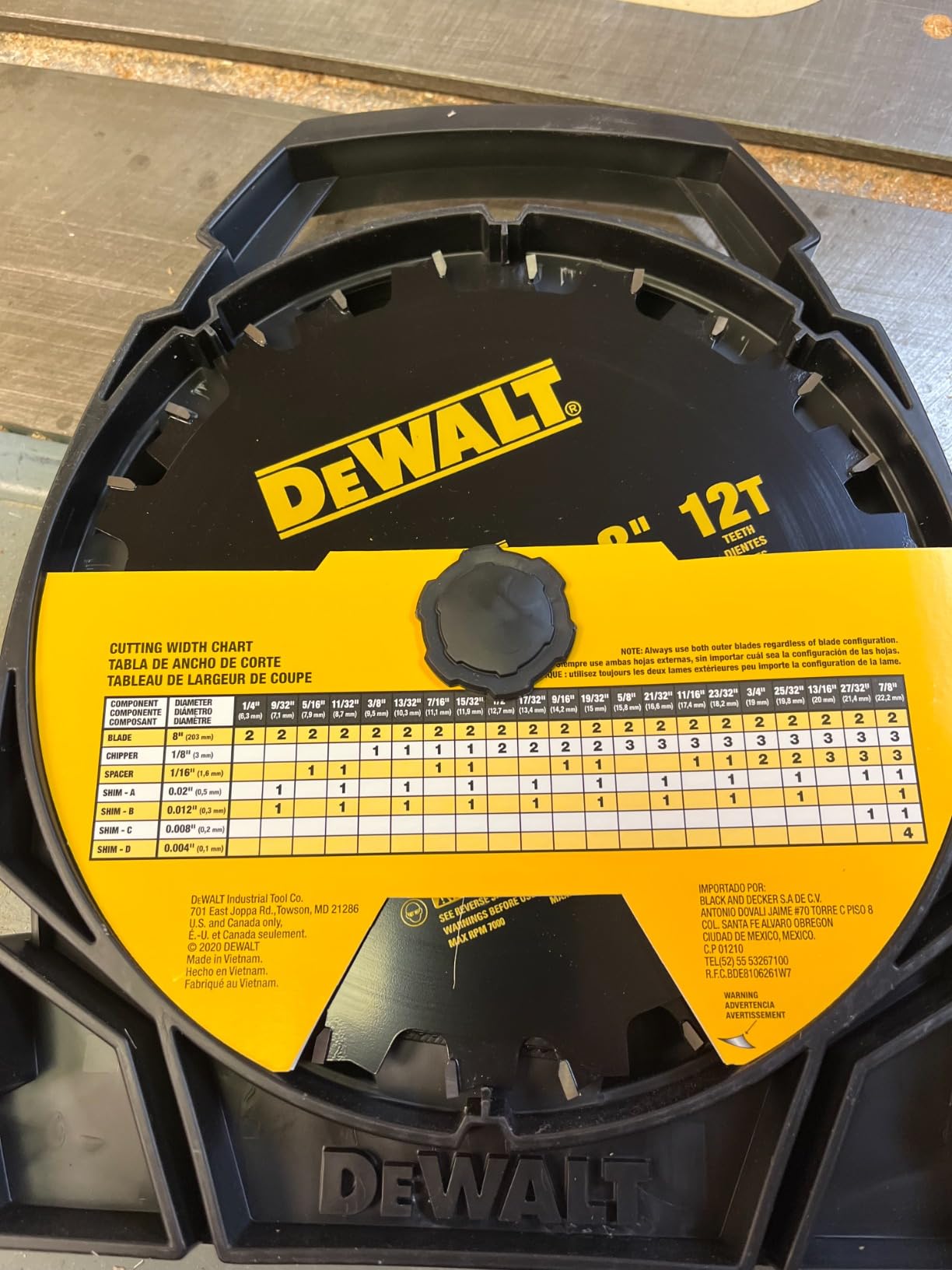 DEWALT Stacked Dado Saw Blade 8 Inch 12 Tooth (DW812DADO) customer photo 1