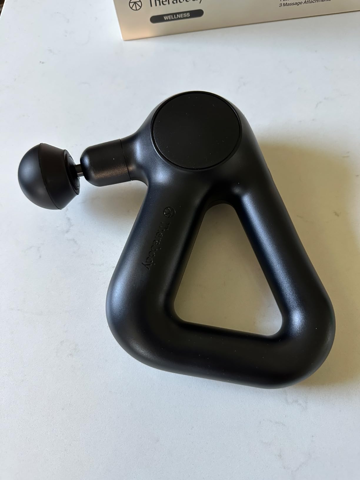 TheraGun Relief by Therabody - Easy-to-Use, Comfortable & Light Handheld Percussion Massage Gun for Everyday Pain Relief Massage Therapy in Neck, Back, Leg, Shoulder and Body (Sand) customer photo 2