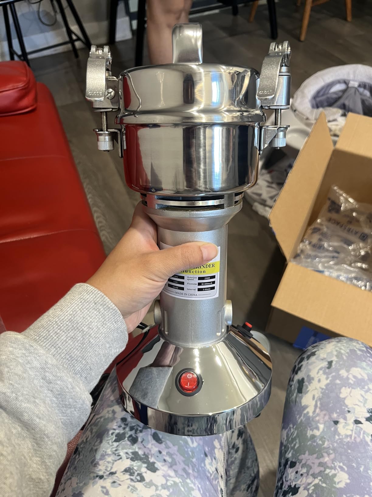 Grain Mill 150g,flour mill grinder for home,Electric Stainless Steel Grain Grinder for Wheat,Spices,coffee,Corn and Other Dry Food Grinders for Kitchen customer photo 2