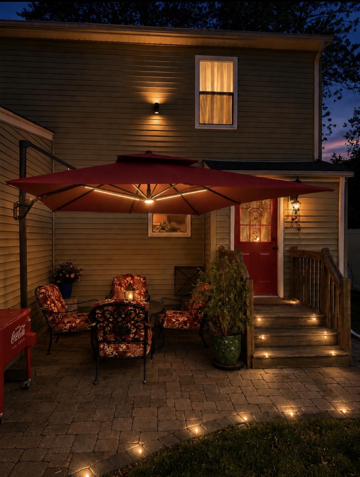 Deconk 10' X 13 'Patio Umbrella with LED Light Outdoor Cantilever Umbrellas customer photo 1