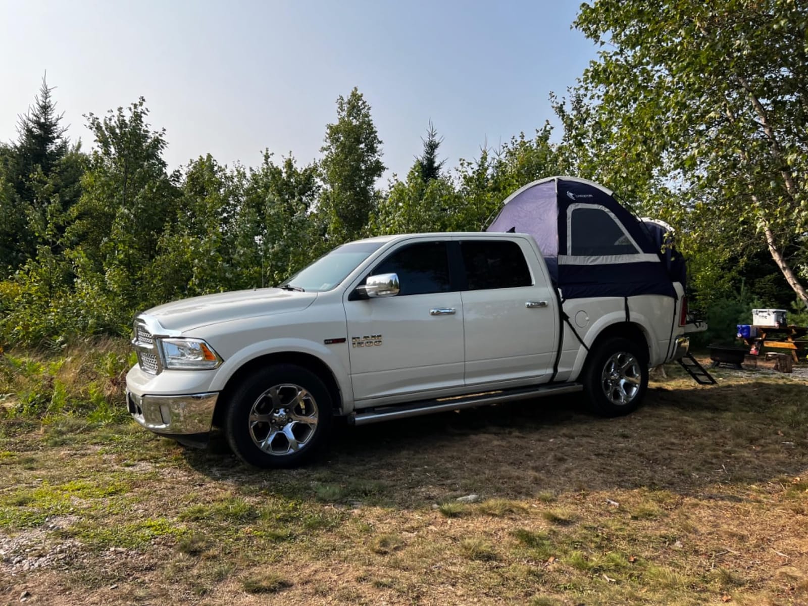 Pickup Truck Tent, Fit 5.5-6, 6.5ft Truck Bed, Waterproof PU3000 high Density Polyester Oxford, Windproof Pole and Insect-Prevention Double Layer Mesh Window & Door, Unique Rear Window Pipe customer photo 1