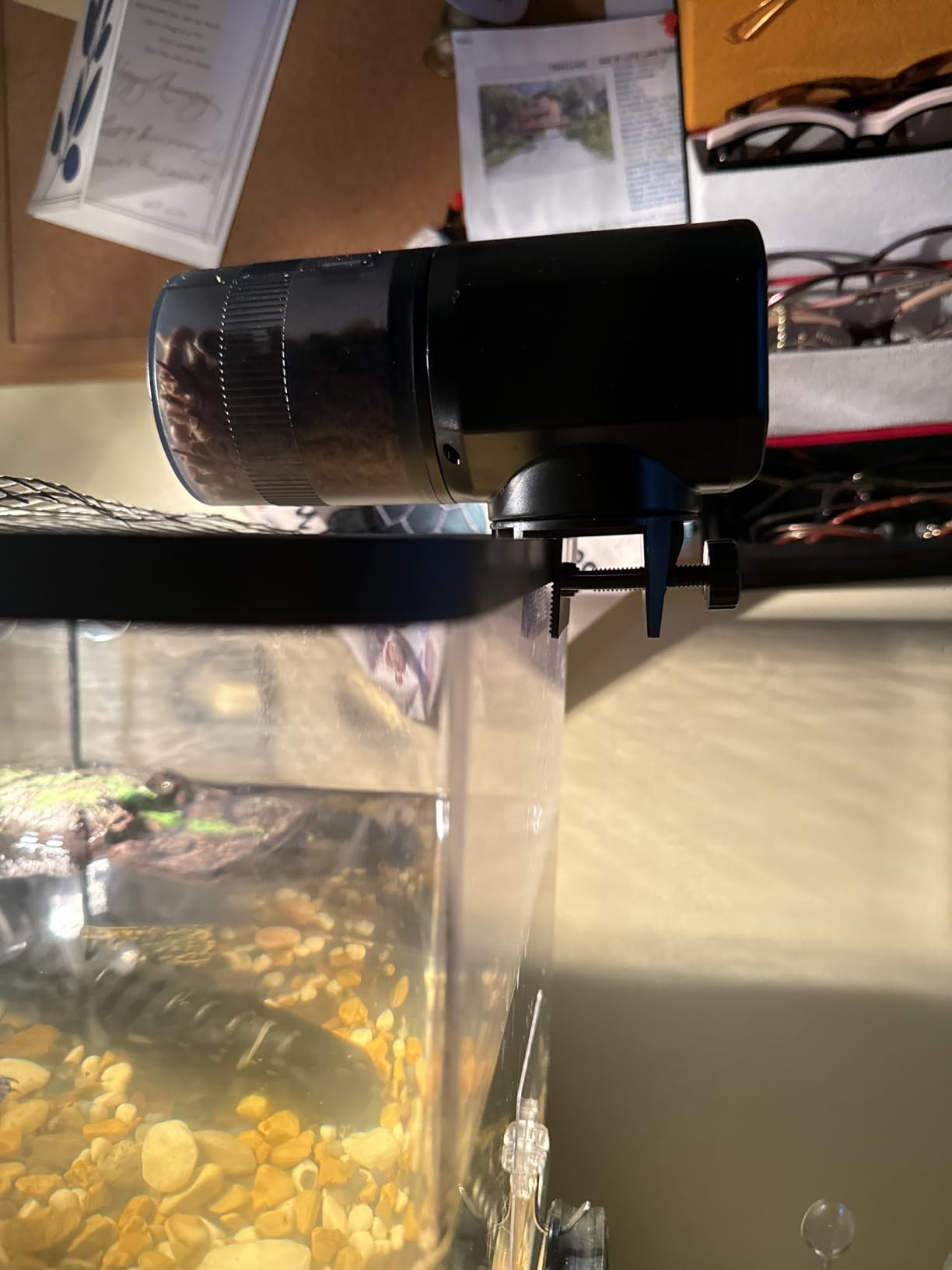 Automatic Fish Feeder Dispenser for Aquarium: 200ml Large Capacity Auto Feeders for Small Tank Turtle Betta Koi - Battery Food Feeding Timer for Flakes Pellet Vacation Weekend Day customer photo 2