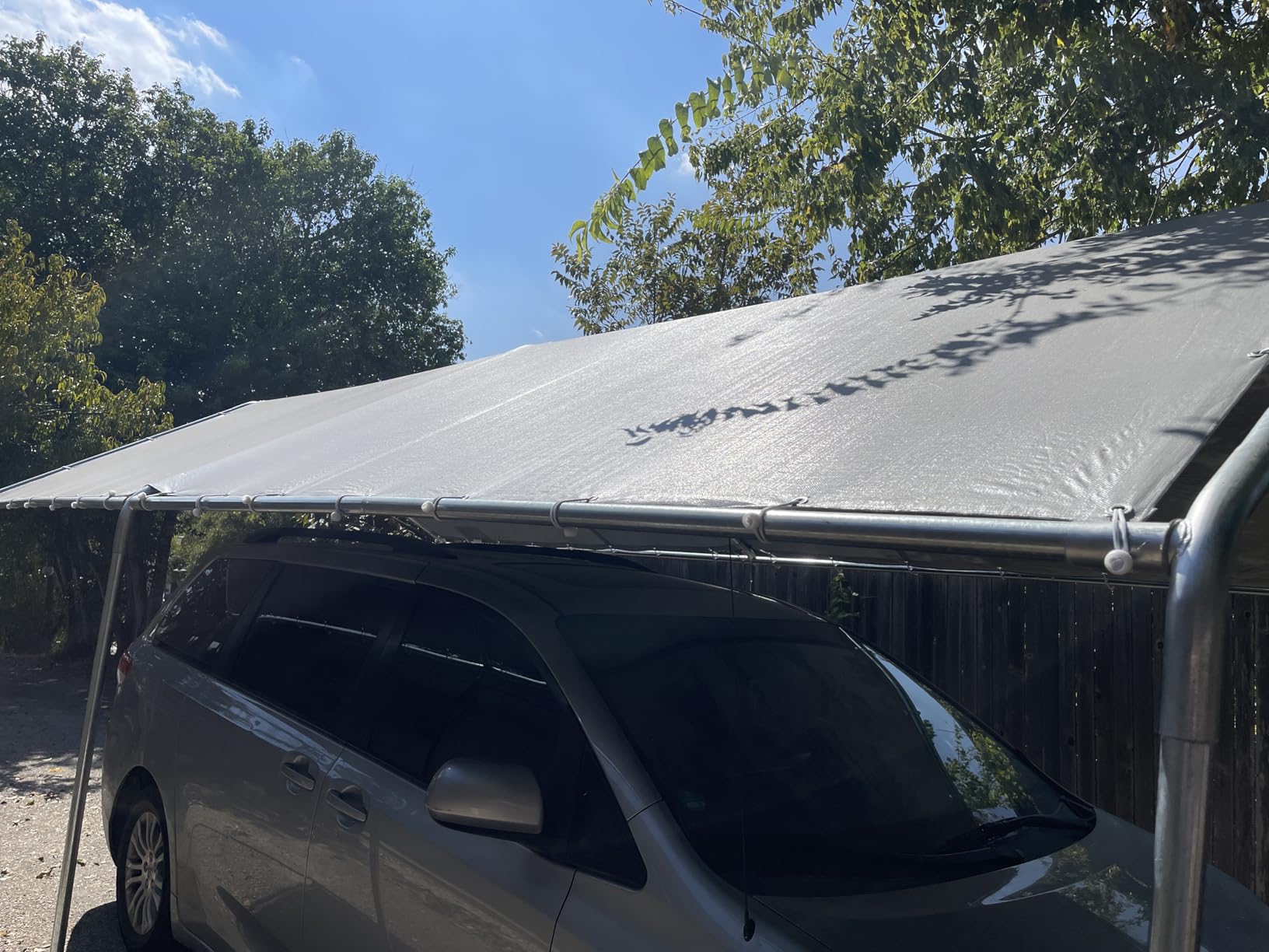 Quictent 10x15 ft Heavy Duty Car Canopy Galvanized Frame Carport Outdoor Party Tent Boat Shelter with 3 Reinforced Steel Cables - Grey customer photo 1