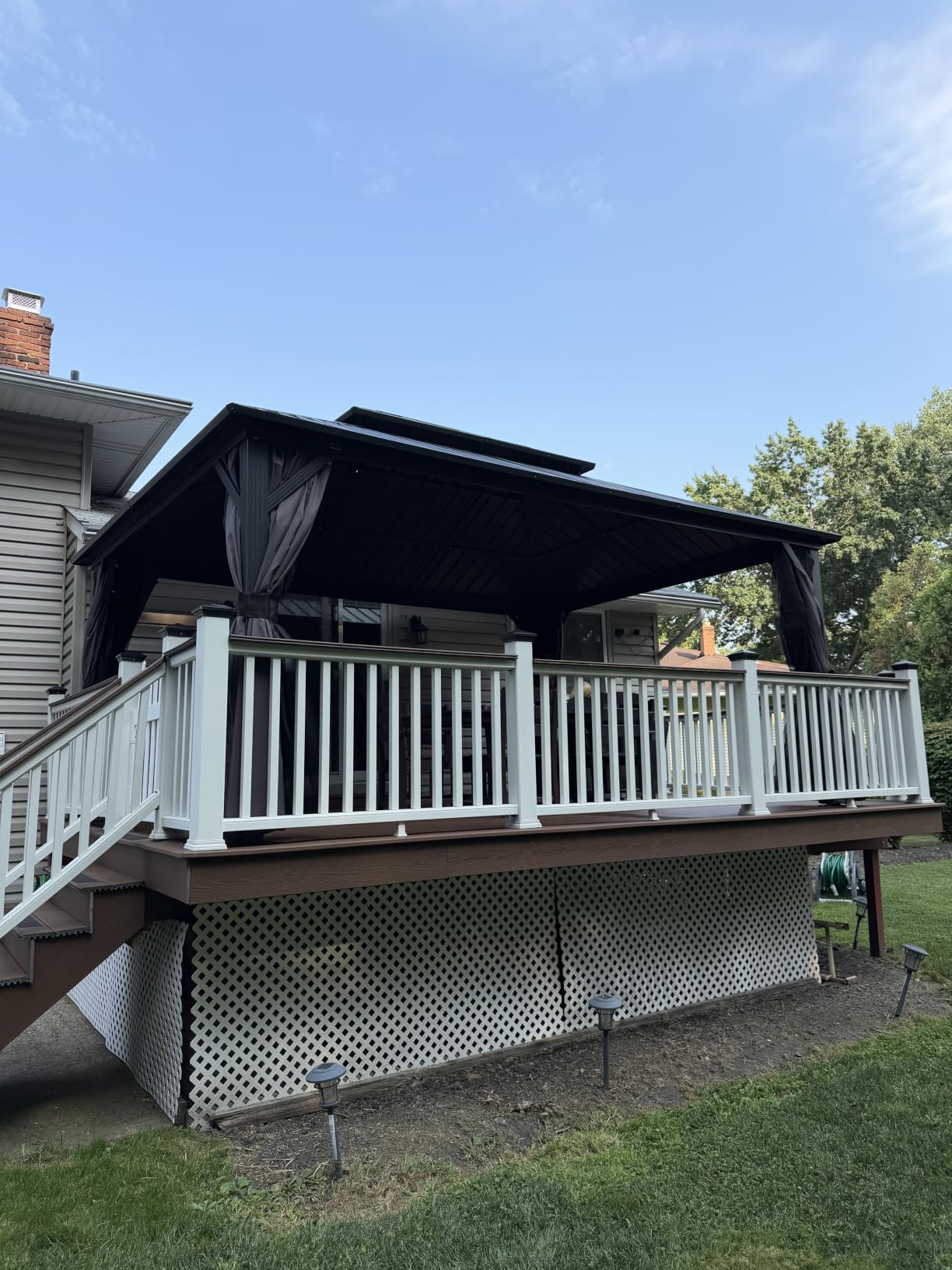 PURPLE LEAF Hardtop Grill Gazebo 6.5' x 12' Aluminum Frame, Gray customer photo 2