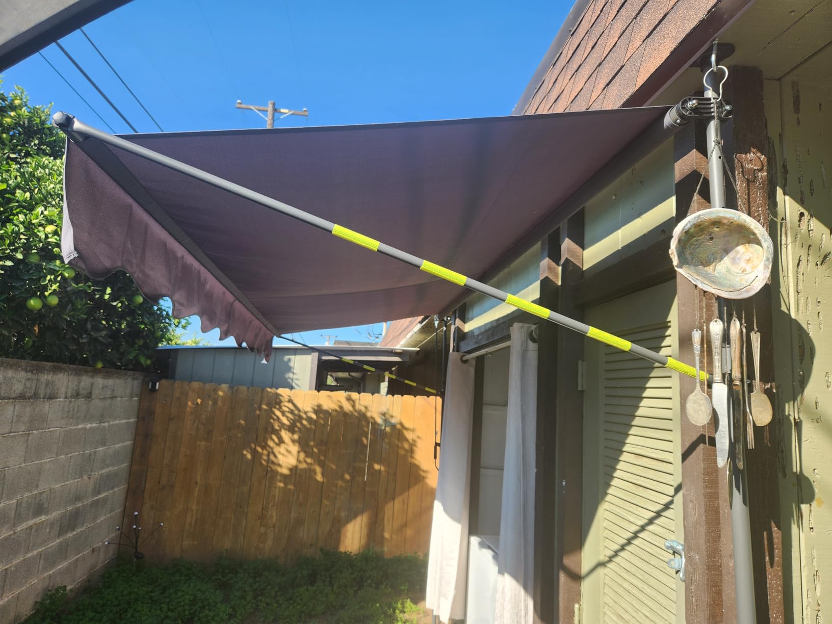 KELIXU Manual Retractable Awning, 118-Inch Adjustable Retractable Awnings for Patio Door Exterior Sunshade Shelter, Window Awning Canopy with UV Protection for Backyard, Garden, Balcony - Gray customer photo 1