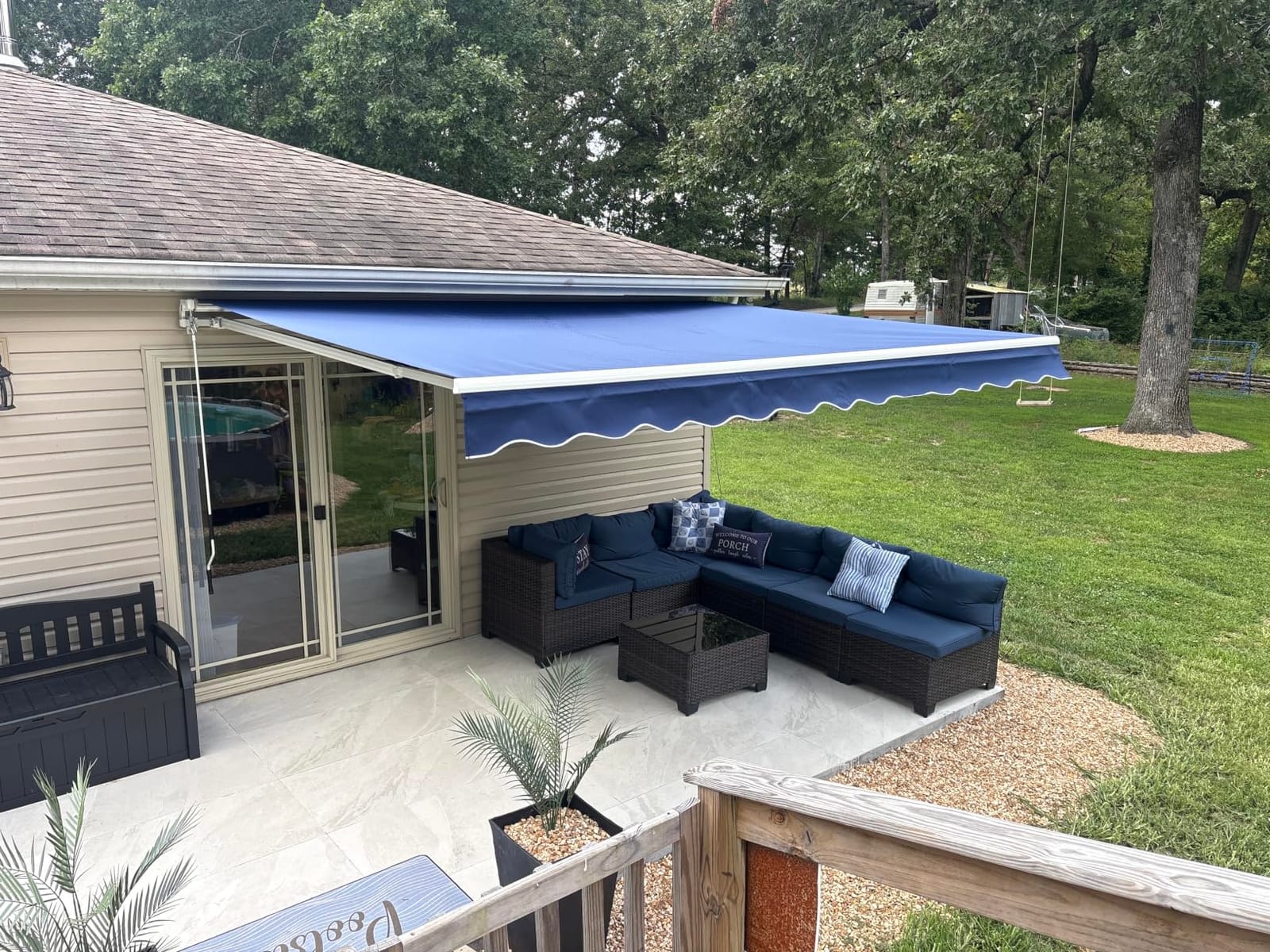 U-MAX Awnings for Outside, 10' x 8' Retractable Awning for Patio, Beige customer photo 2