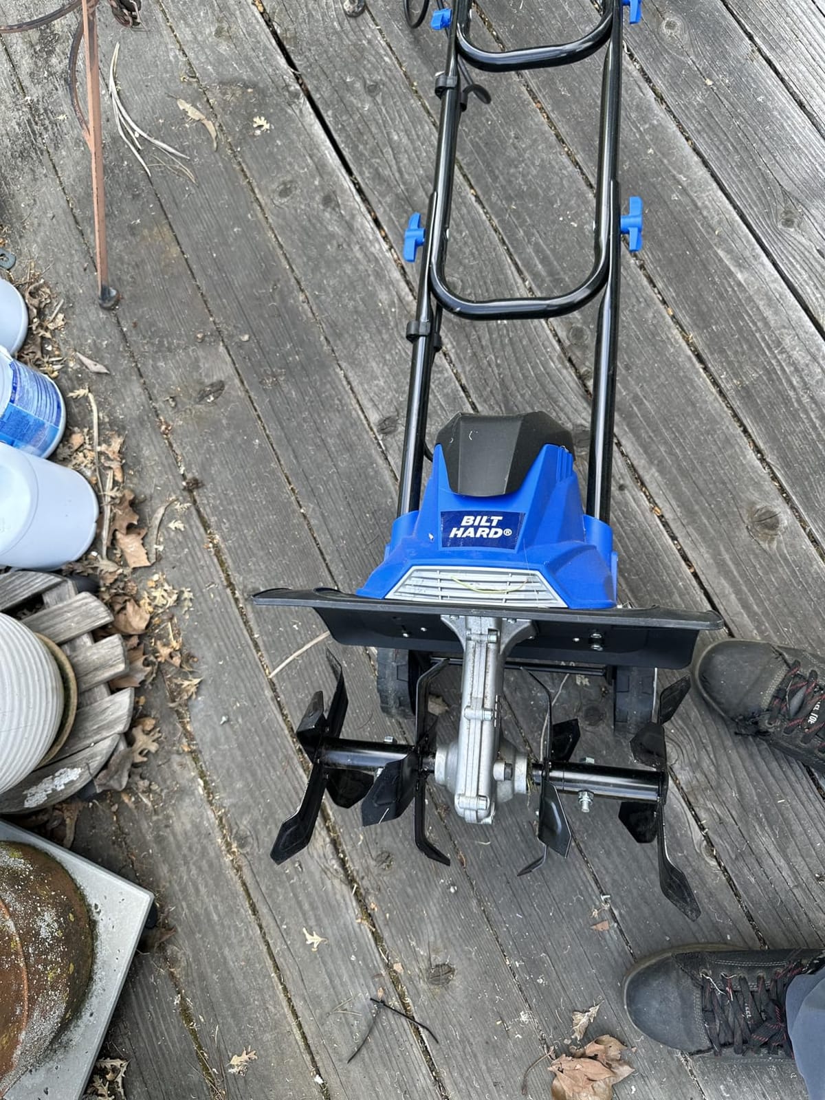BILT HARD Electric Tiller Cultivator 14 inch, 10 Amp 4 Steel Tines Corded Tiller for Gardening with Foldable Handle, Portable Garden Rototiller with Adjustable Wheels customer photo 2