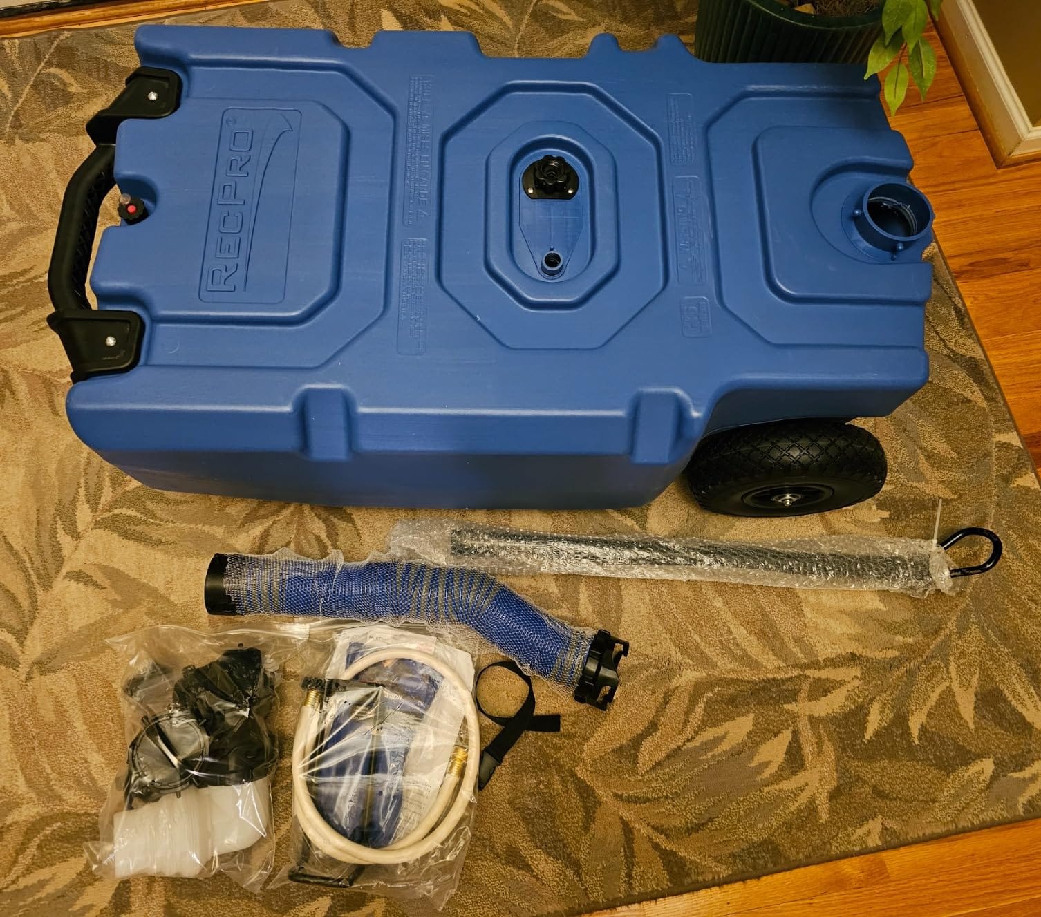 RecPro RV Portable Waste Tank | 36 Gallon | Blue | No-Flat Tires customer photo 2